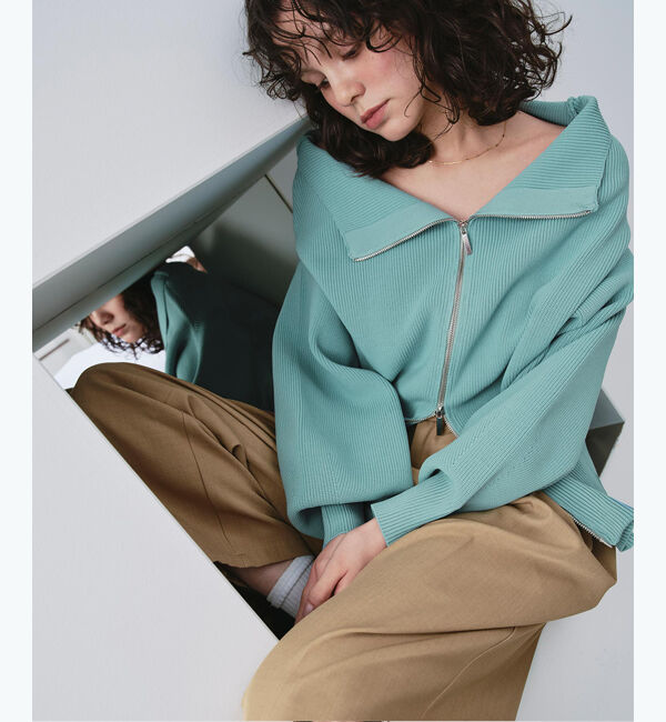 titivate「ダブルファスナーオーバーサイズニットプルオーバー」|ニット・セーター|