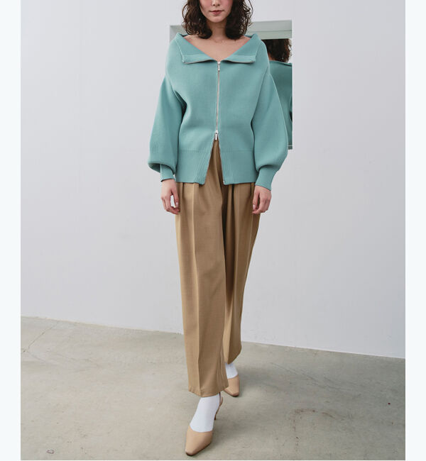 titivate「ダブルファスナーオーバーサイズニットプルオーバー」|ニット・セーター|