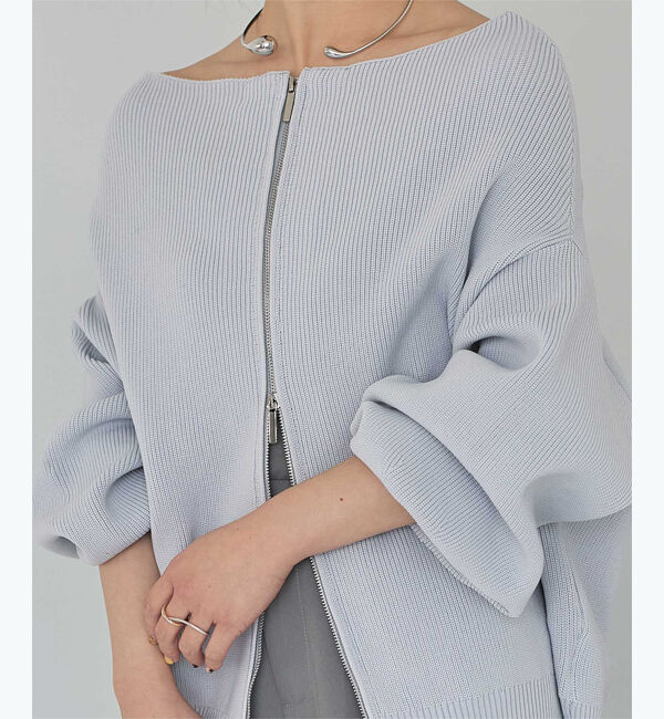 titivate「ダブルファスナーオーバーサイズニットプルオーバー」|ニット・セーター|