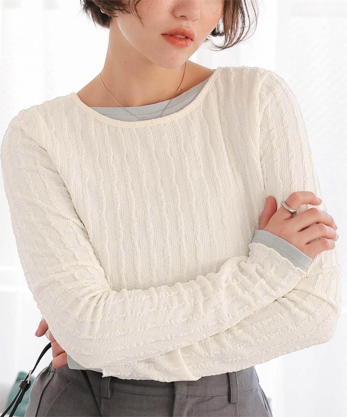 titivate「前後2wayアソートカットカーディガン」|カーディガン|アイボリー2