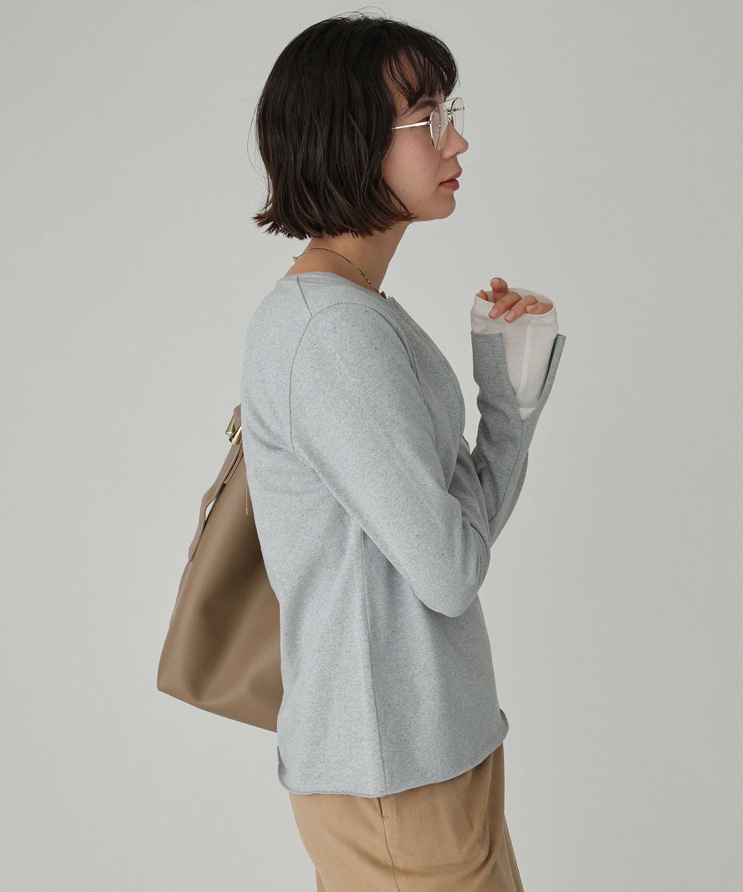 BABYLONE「デニム天竺ヘンリーネックプルオーバー」|Tシャツ・カットソー|