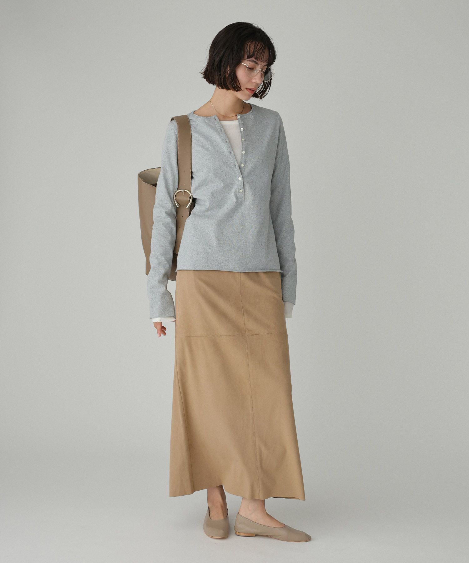 BABYLONE「デニム天竺ヘンリーネックプルオーバー」|Tシャツ・カットソー|