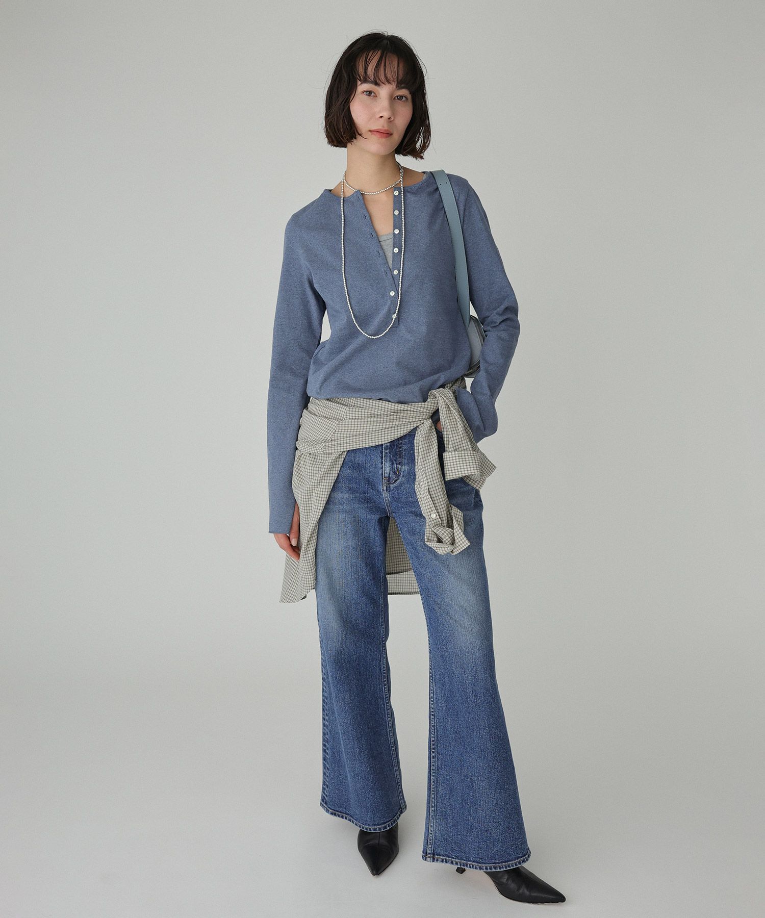 BABYLONE「デニム天竺ヘンリーネックプルオーバー」|Tシャツ・カットソー|