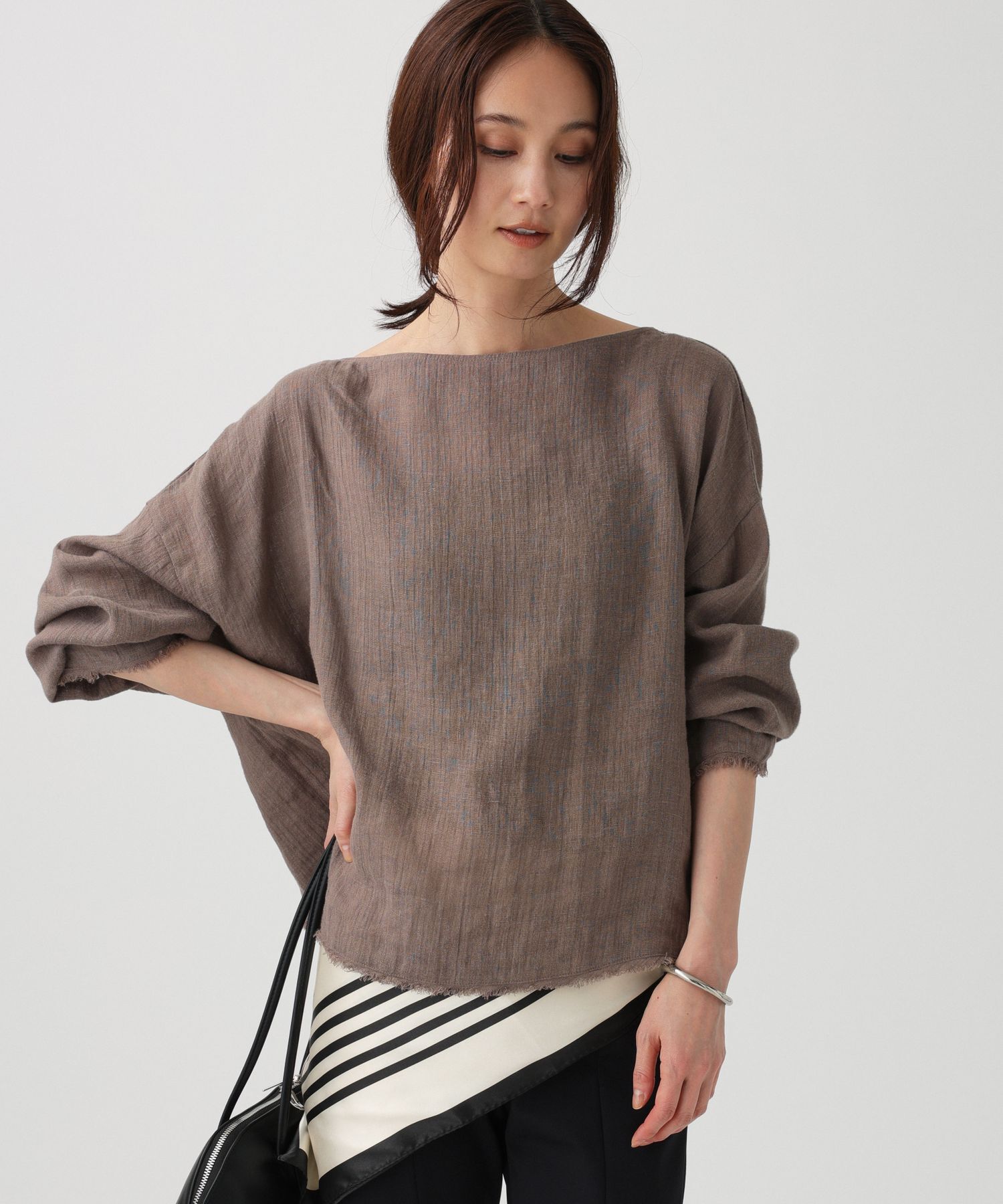 BABYLONE「リネンボートネックブラウス」|シャツ・ブラウス|ﾌﾞﾗｳﾝ