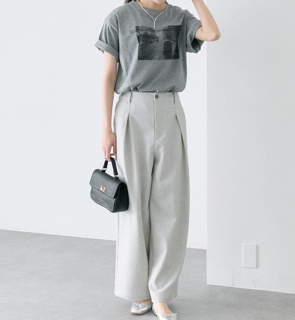  「【接触冷感】ストレートシルエットスラックスパンツ」|スラックス|