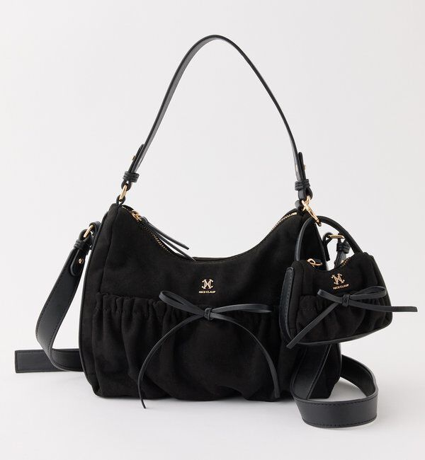  「ミニバッグチャーム付きドロストリボンバッグ」|ショルダー・メッセンジャー|