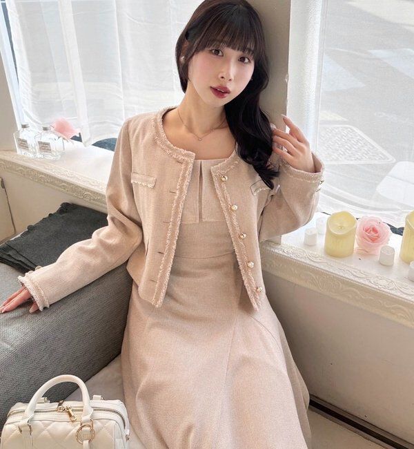  「【miyabi企画】フリルツイードキャミワンピ」|その他|