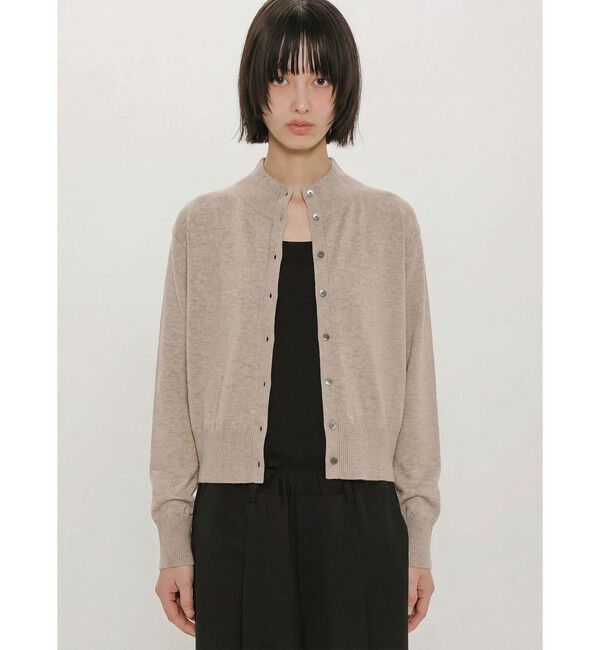 MIDIUMISOLID「MIDIUMISOLID for Ladies ハイネックショートカーディガン」|カーディガン|ベージュ
