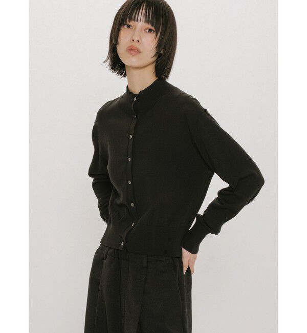 MIDIUMISOLID「MIDIUMISOLID for Ladies ハイネックショートカーディガン」|カーディガン|