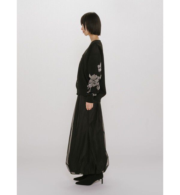 MIDIUMISOLID「MIDIUMISOLID for Ladies フラワージャカードカーディガン」|カーディガン|