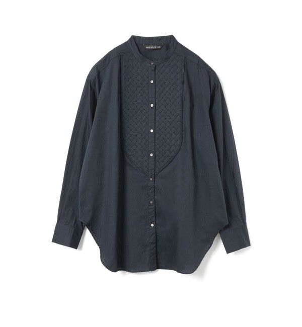 mizuiro ind「mizuiro ind ブランディングクロスシャツ」|シャツ・ブラウス|ネイビー