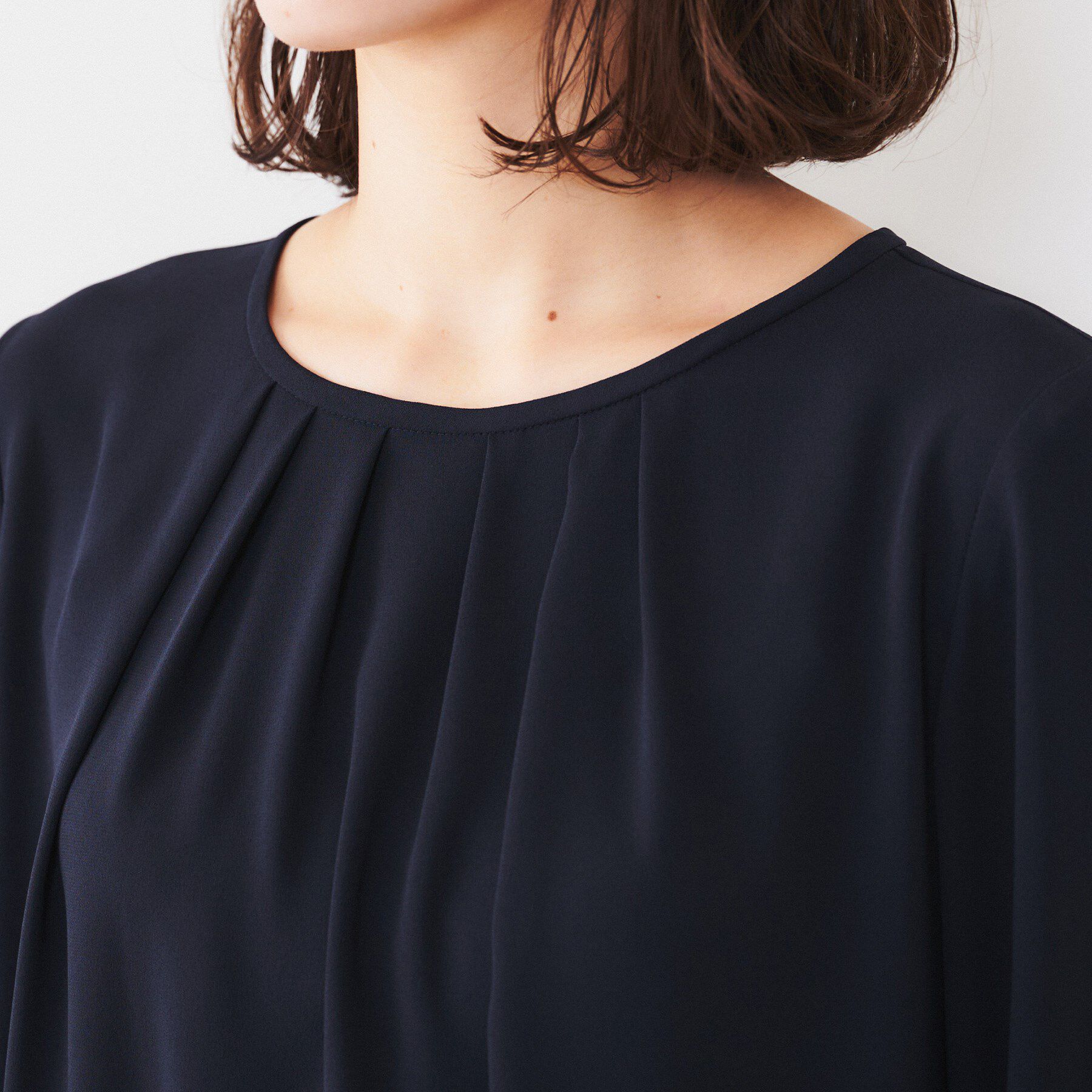 UNTITLED「【通勤】ジョーゼット タックブラウス」|シャツ・ブラウス|