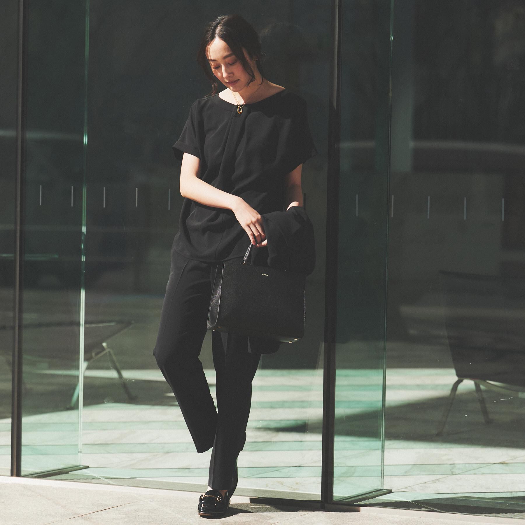 UNTITLED「【セットアップ可/接触冷感/イージーケア】リラクミスト　2WAYブラウス」|シャツ・ブラウス|