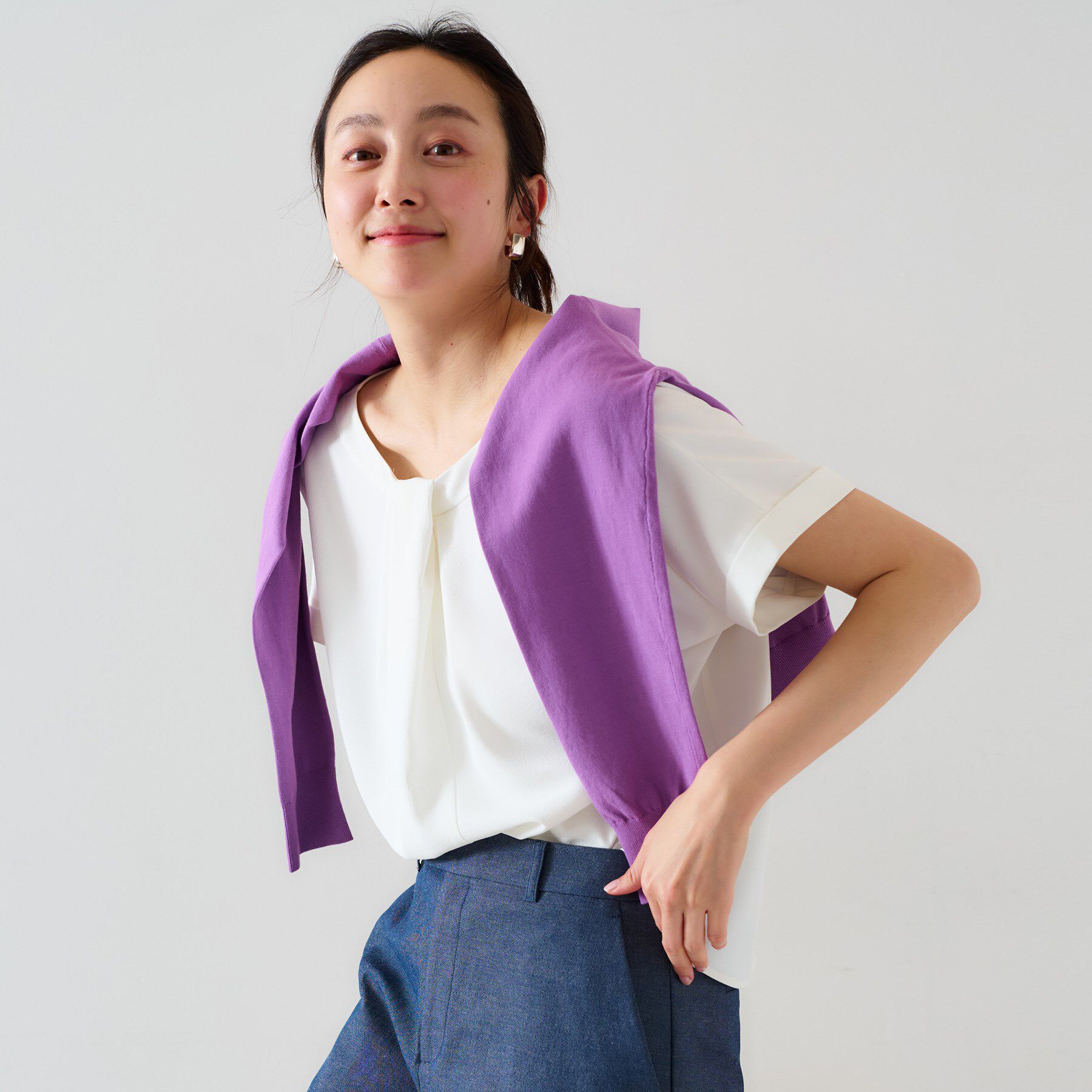 UNTITLED「【セットアップ可/接触冷感/イージーケア】リラクミスト　2WAYブラウス」|シャツ・ブラウス|