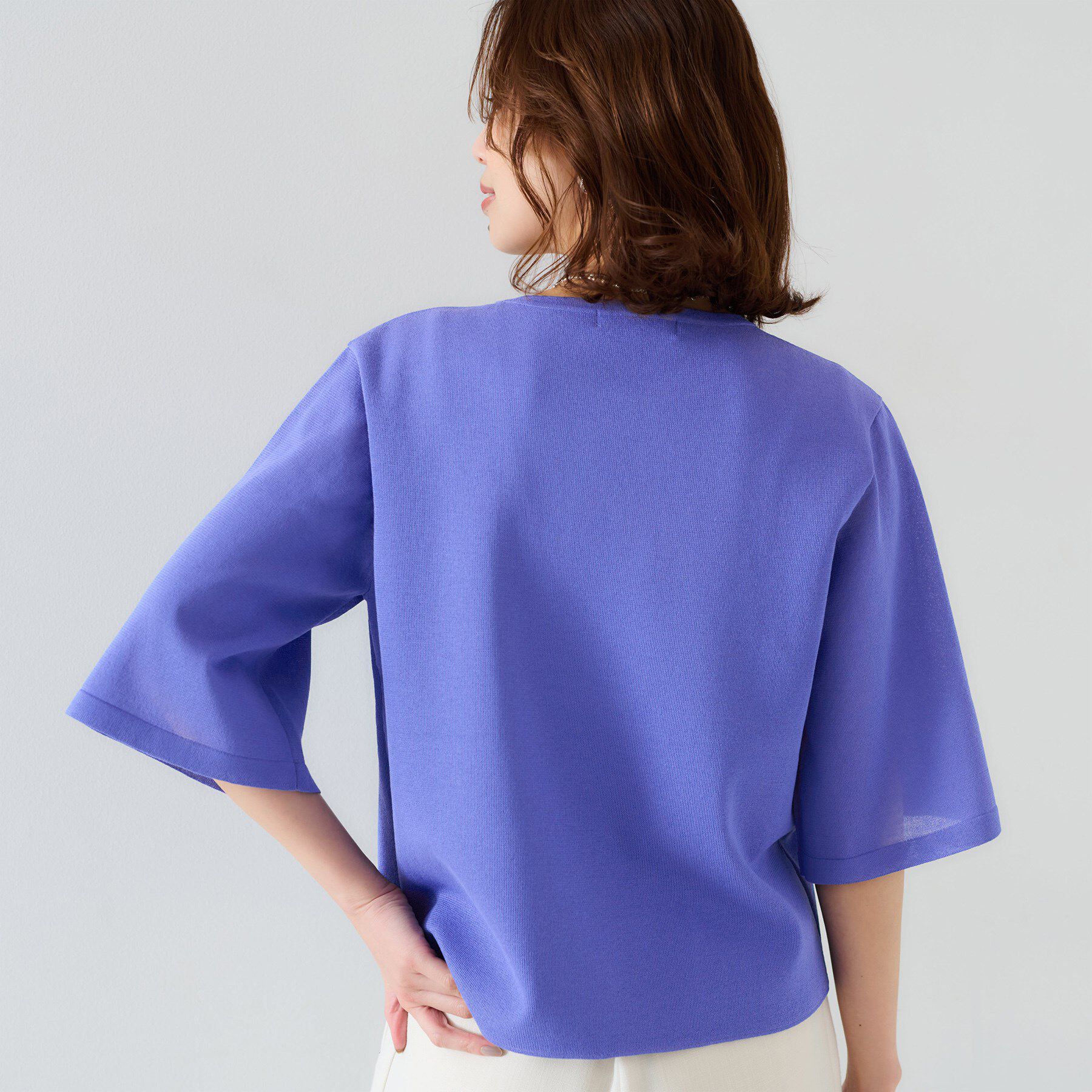 UNTITLED「【清涼感/二の腕カバー】シアープルオーバーニット」|ニット・セーター|