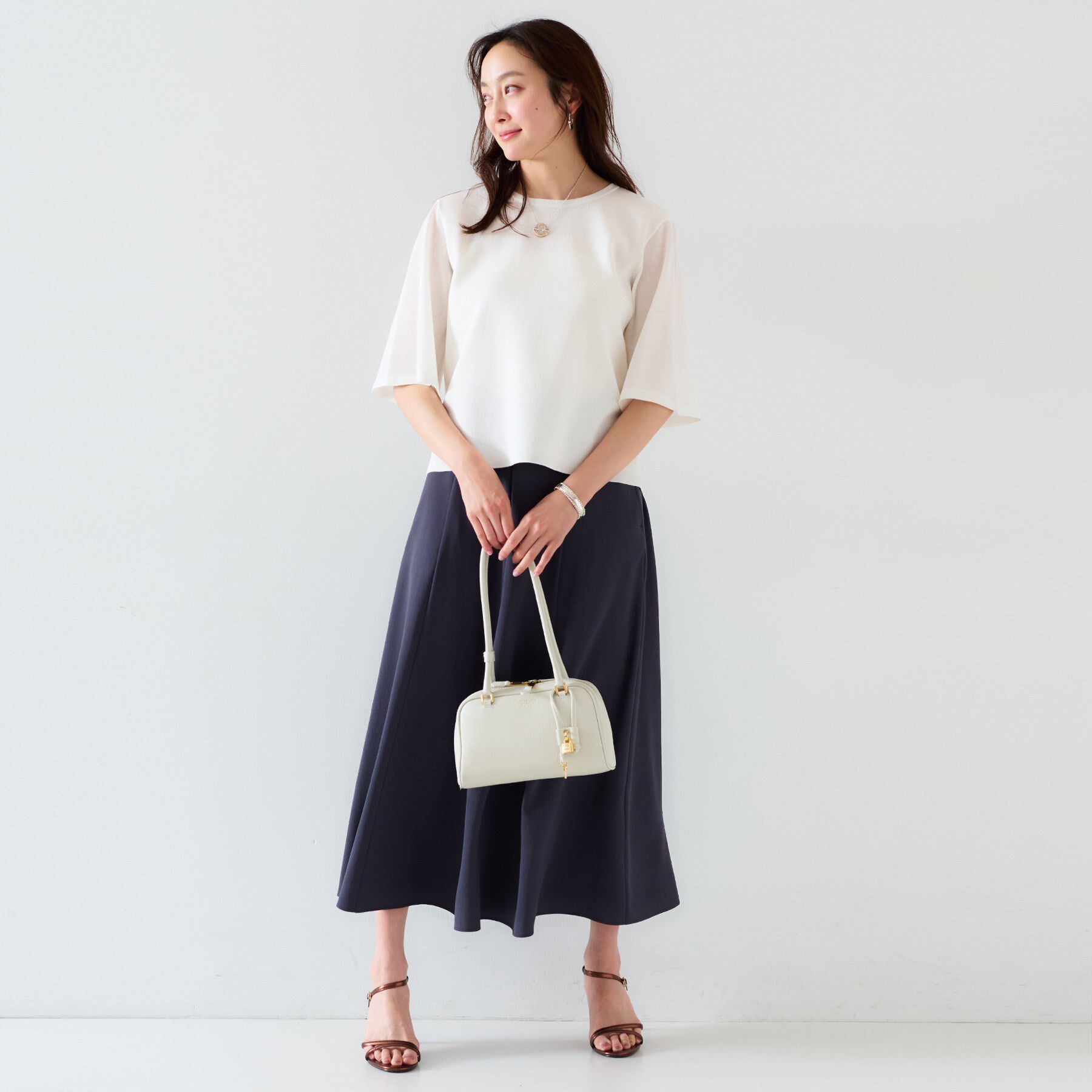 UNTITLED「【清涼感/二の腕カバー】シアープルオーバーニット」|ニット・セーター|