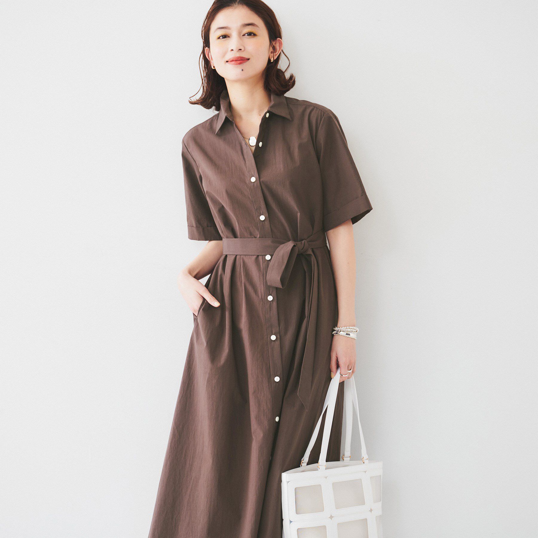 UNTITLED「【コットン100／前開き／夏ワンピ】ロングシャツワンピース」|ワンピース|