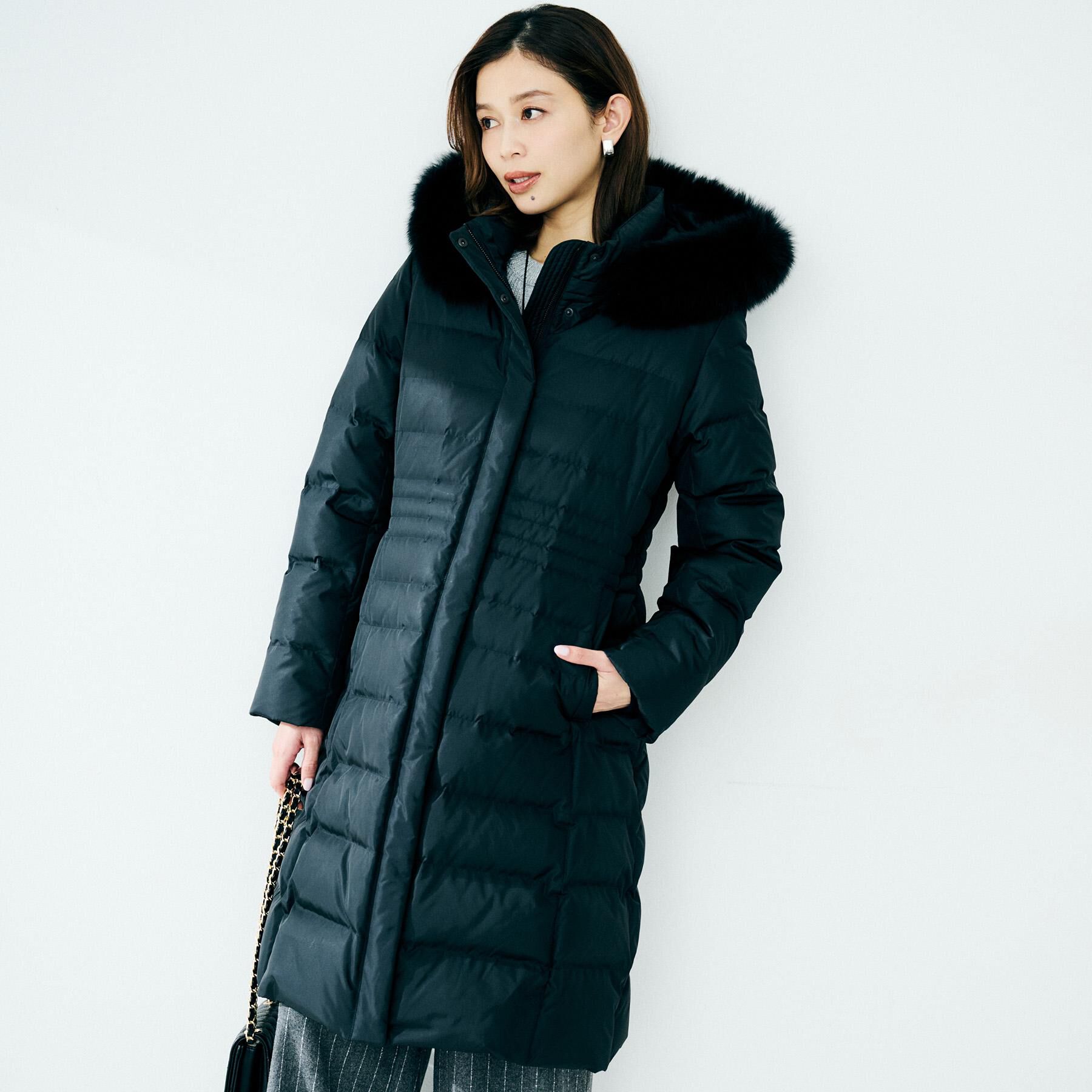 UNTITLED「【はっ水機能/フード取り外し可/防寒】ロングダウンコート」|ダウン|