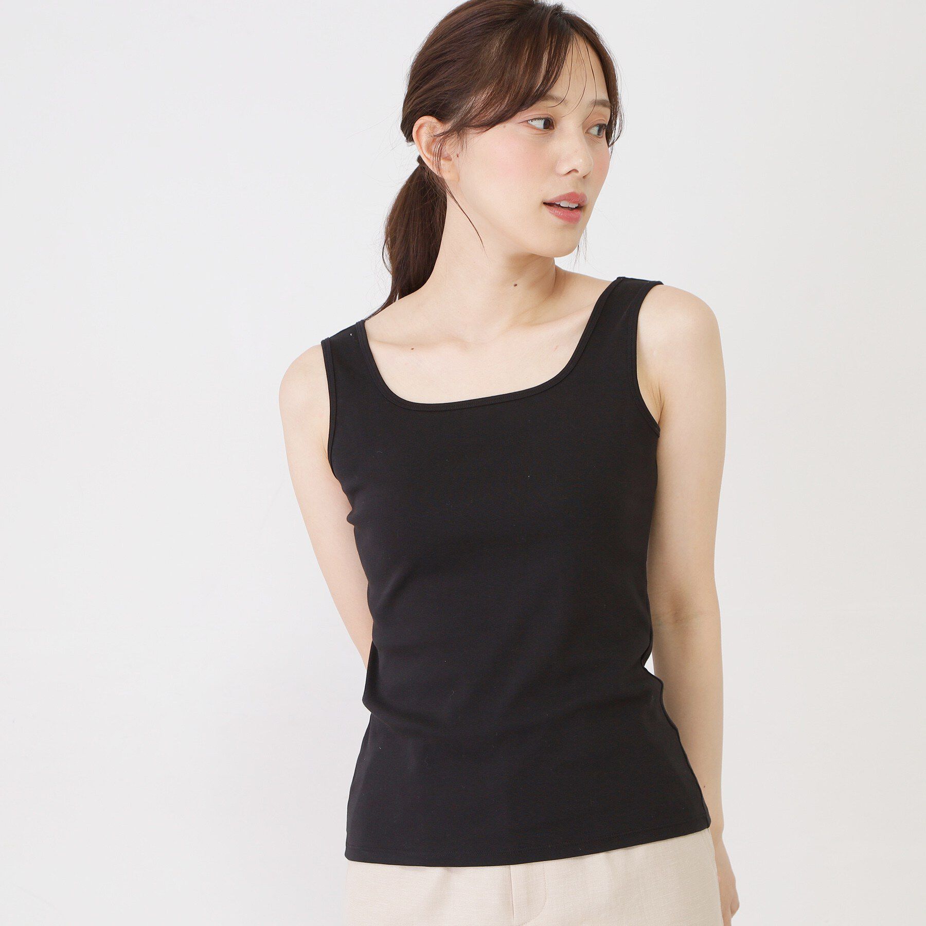 COUP DE CHANCE「【手洗い可／日本製／前後2way】テレコタンクトップ」|キャミソール|