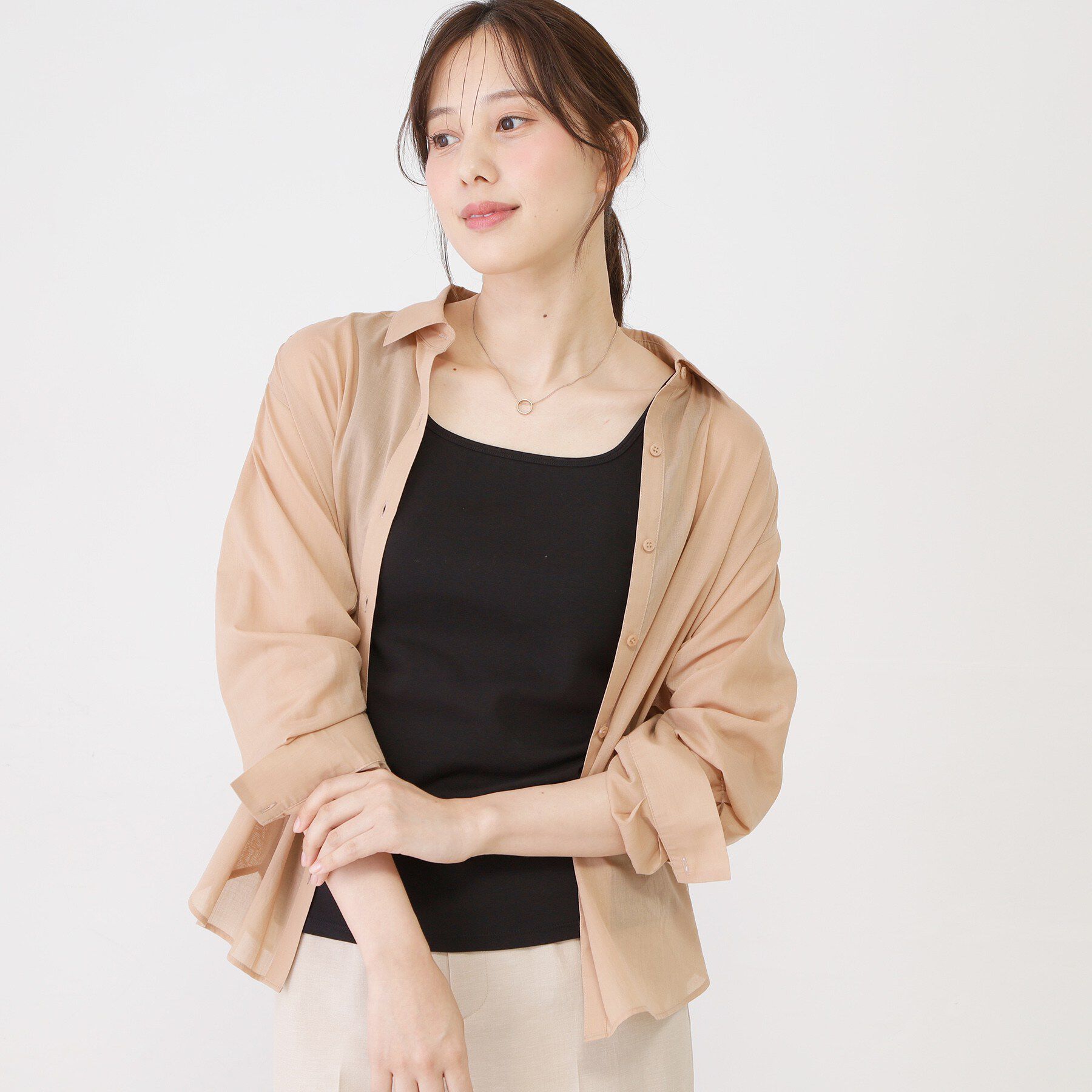 COUP DE CHANCE「【手洗い可／日本製／前後2way】テレコタンクトップ」|キャミソール|