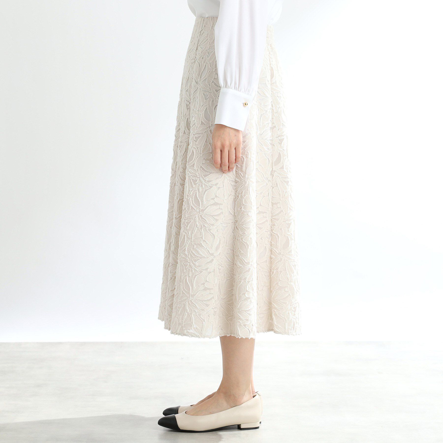 Reflect「【手洗い可】カットジャカードロングスカート」|スカート|