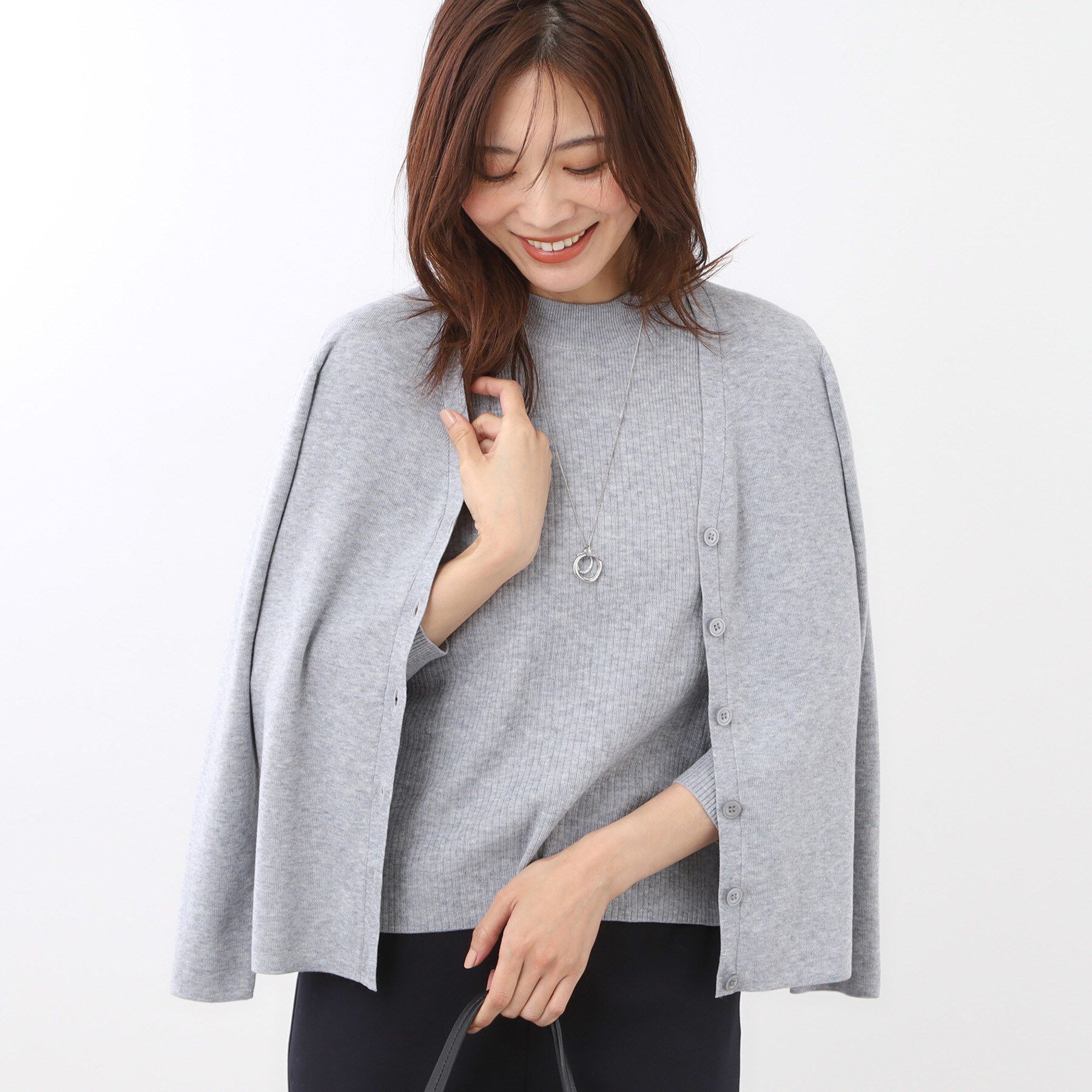 Reflect「【選べる5色／アンサンブル可】Vネックカーディガン」|カーディガン|