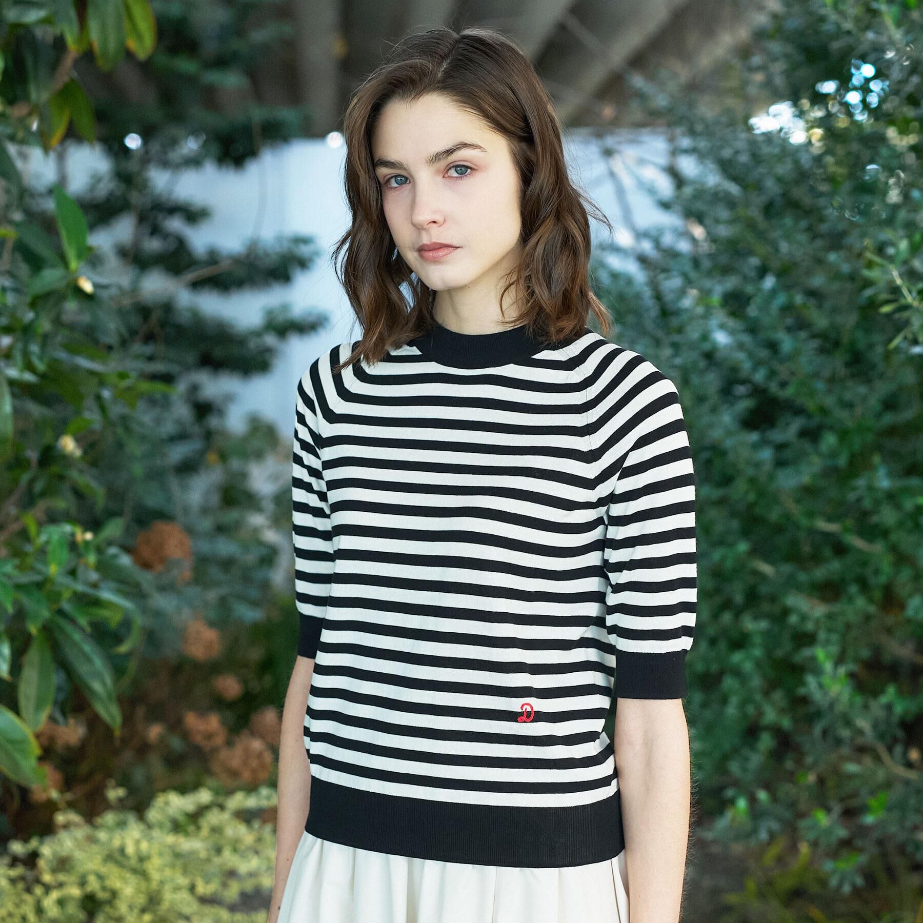 DRESSTERIOR「【otonaMUSE5月号掲載】コットンシルクマルチボーダーニット」|ニット・セーター|ブラック(319)