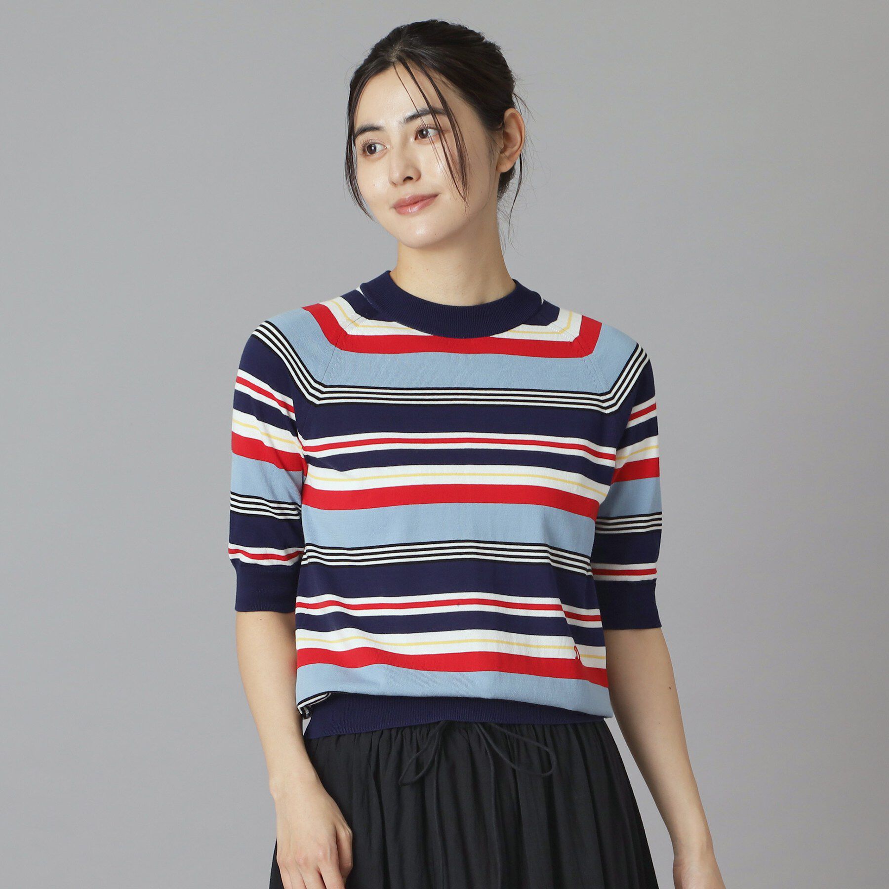 DRESSTERIOR「【otonaMUSE5月号掲載】コットンシルクマルチボーダーニット」|ニット・セーター|