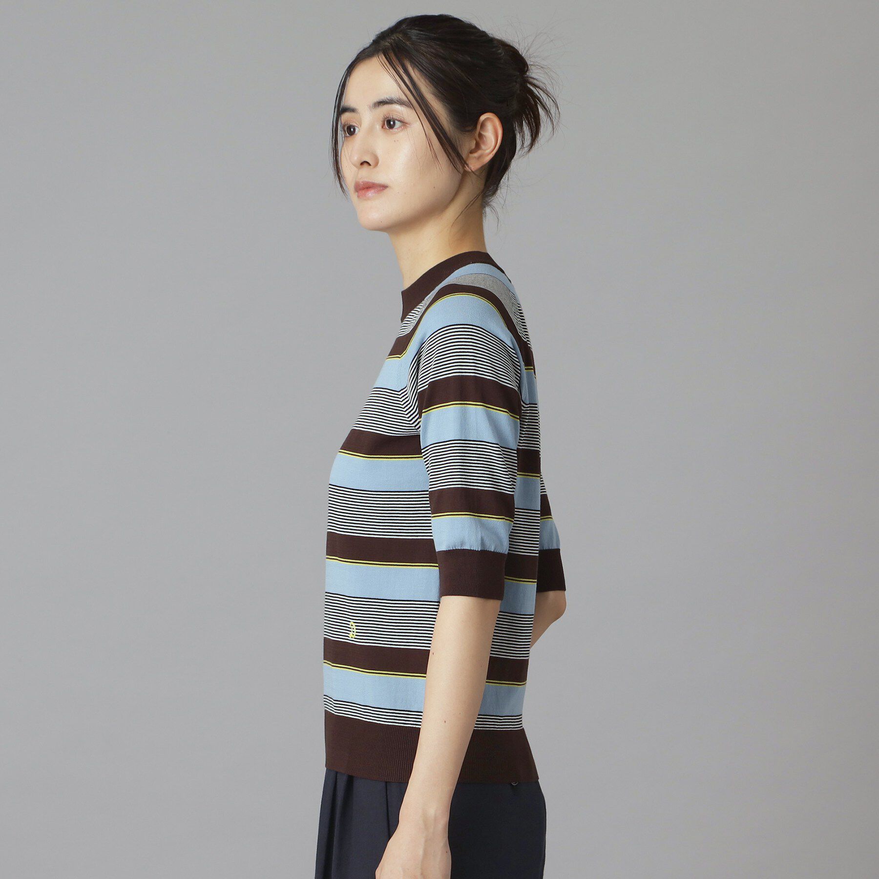 DRESSTERIOR「【otonaMUSE5月号掲載】コットンシルクマルチボーダーニット」|ニット・セーター|