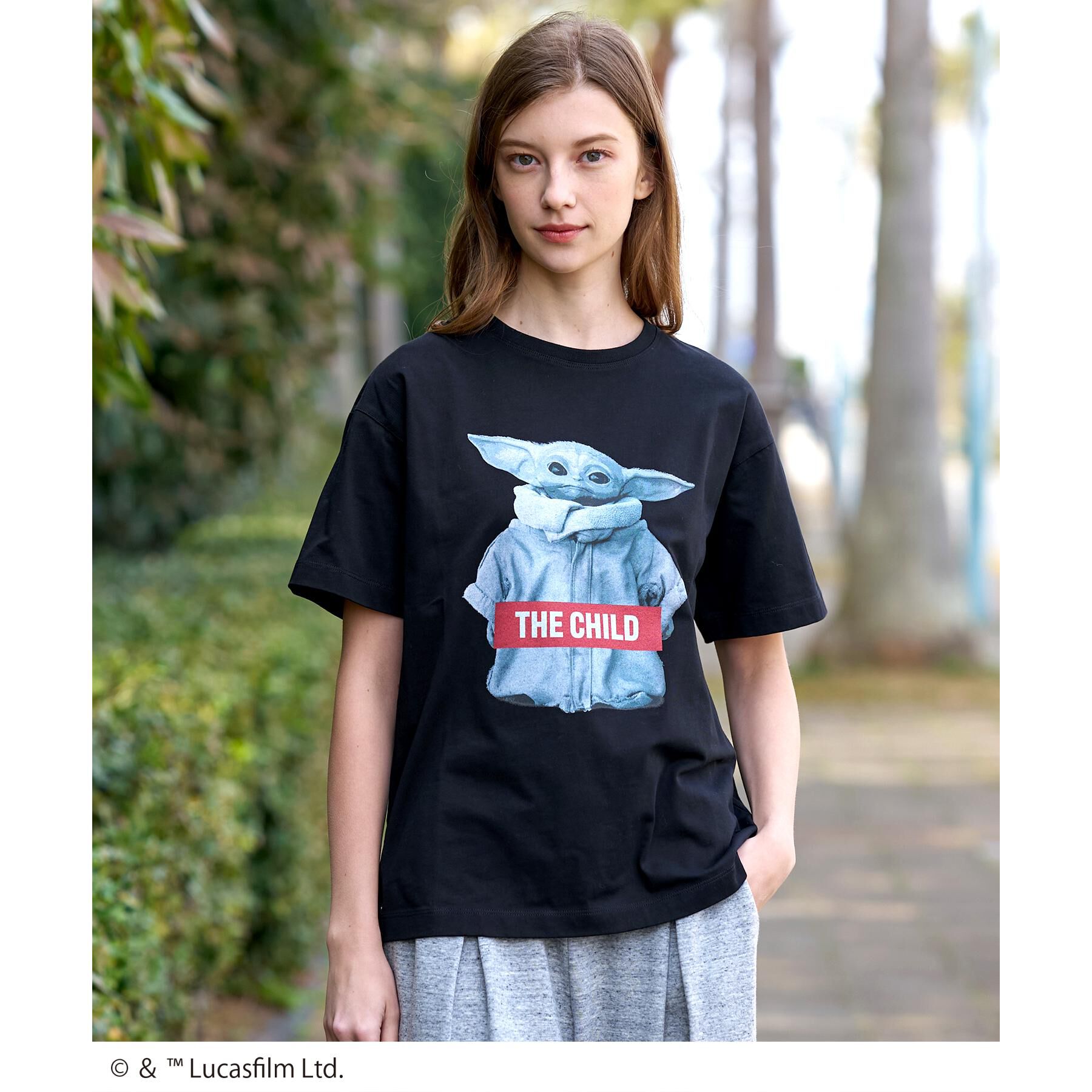 DRESSTERIOR「【接触冷感/ドライタッチ素材】STARWARS THE CHILD T」|Tシャツ・カットソー|ブラック(019)