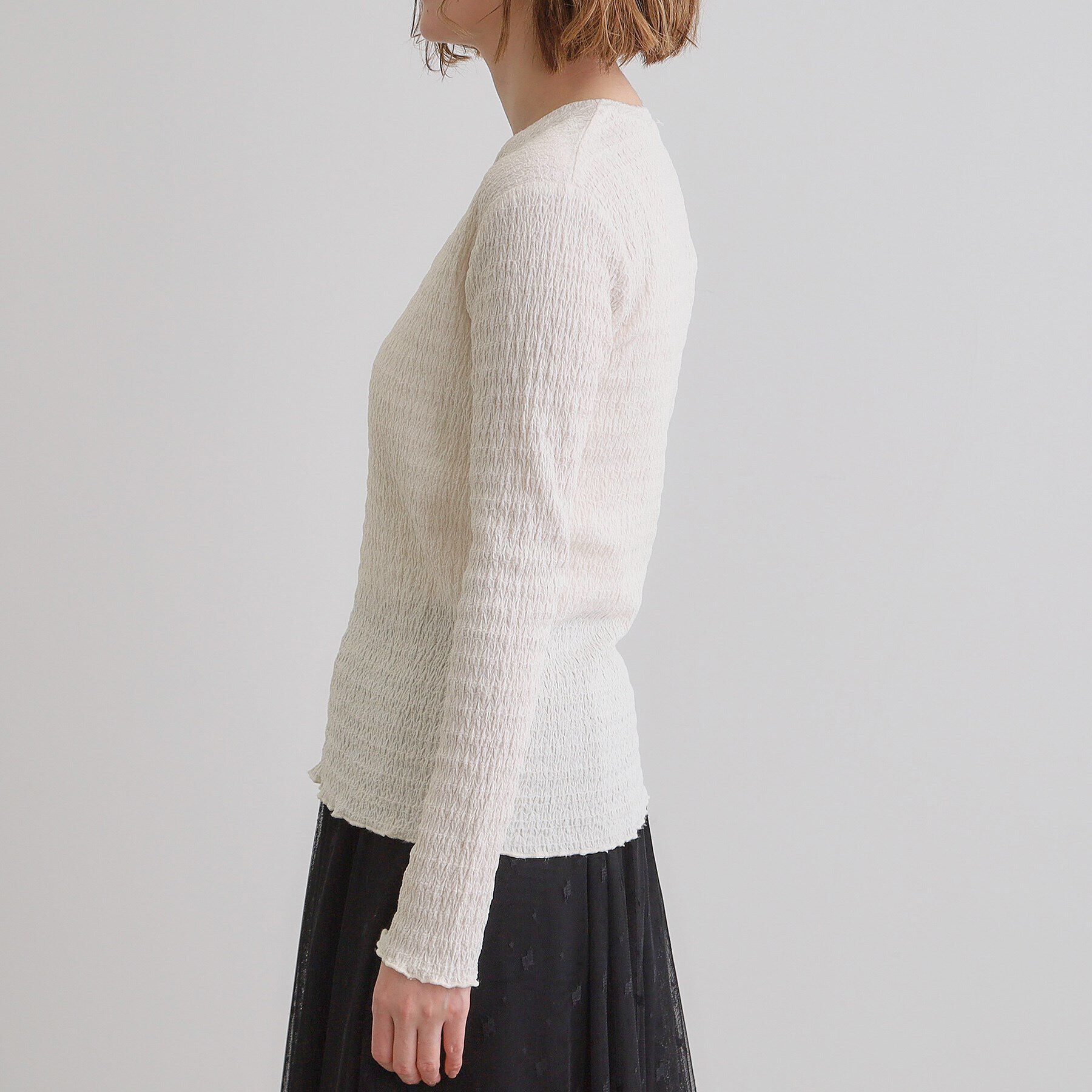 grove「シャーリング風ジャカードクルーネックプルオーバー」|Tシャツ・カットソー|