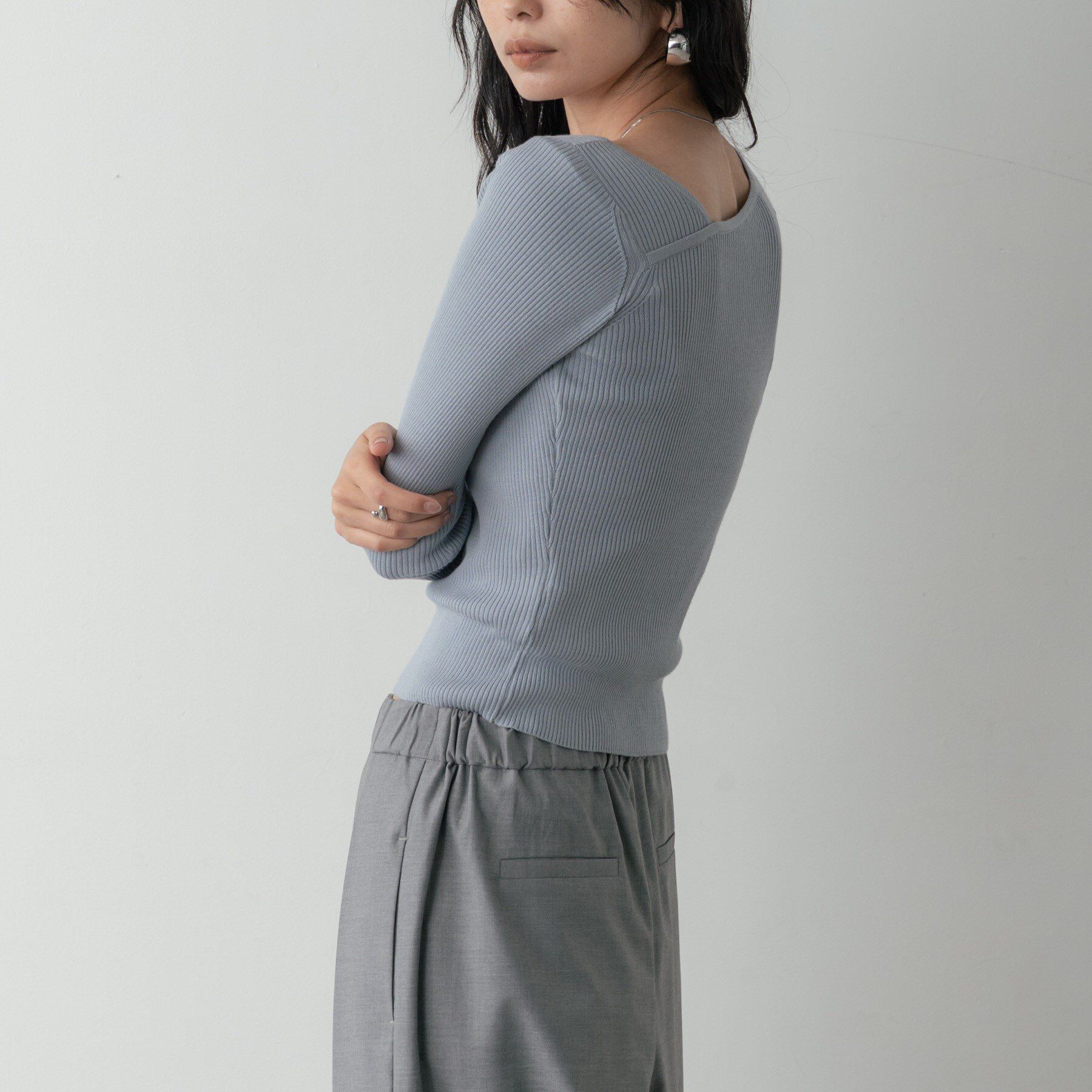GALLEST「オフショルスリットリブニット」|ニット・セーター|