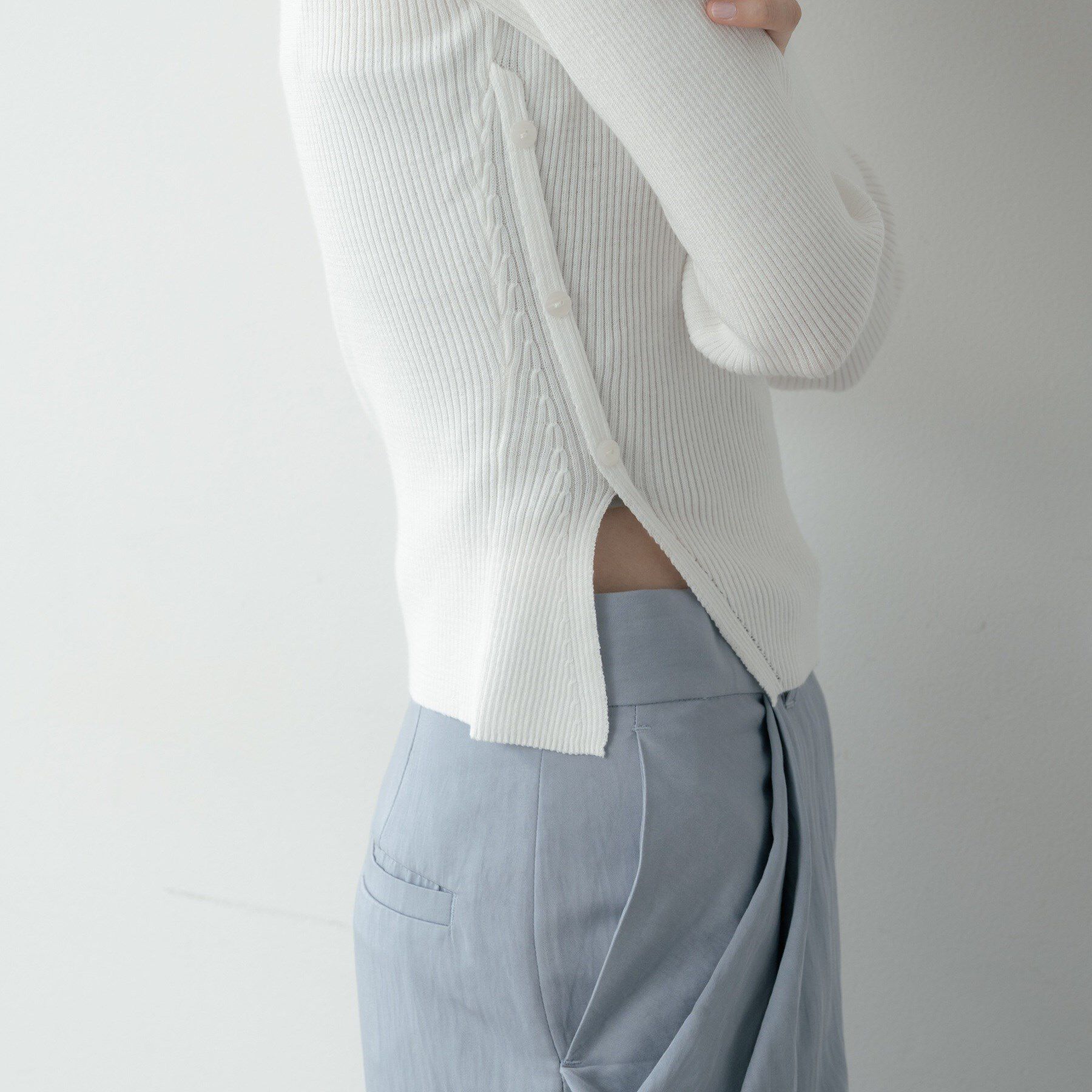GALLEST「オフショルスリットリブニット」|ニット・セーター|