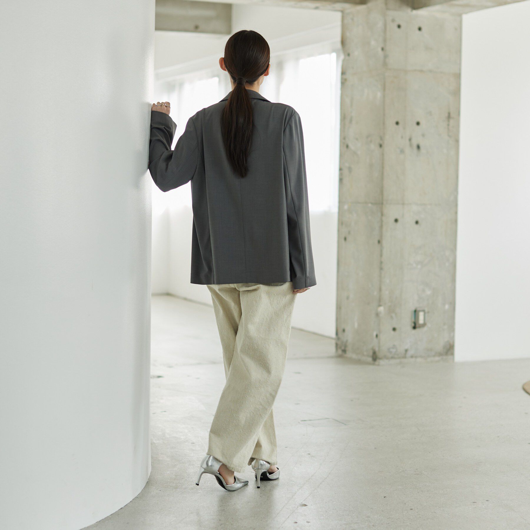 GALLEST「Comfy SET UP｜ダブルブレストイージージャケット【セットアップ対応／通勤／カセット服／接触」|テーラードジャケット|