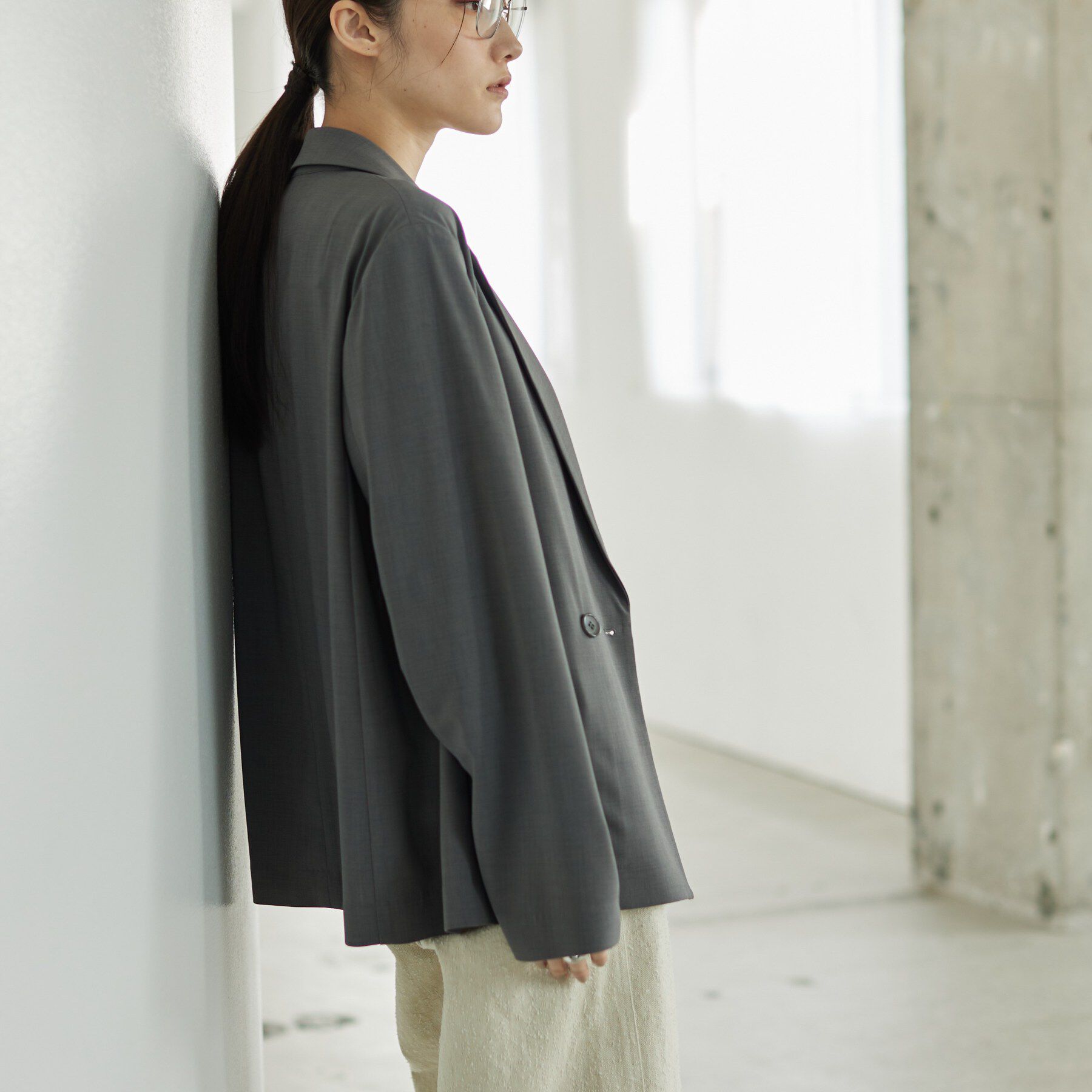 GALLEST「Comfy SET UP｜ダブルブレストイージージャケット【セットアップ対応／通勤／カセット服／接触」|テーラードジャケット|