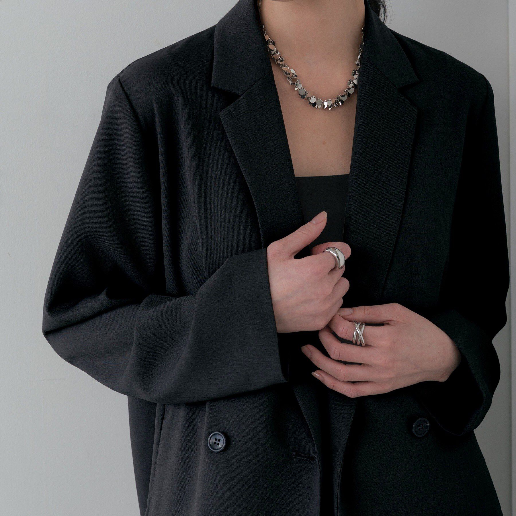 GALLEST「Comfy SET UP｜ダブルブレストイージージャケット【セットアップ対応／通勤／カセット服／接触」|テーラードジャケット|