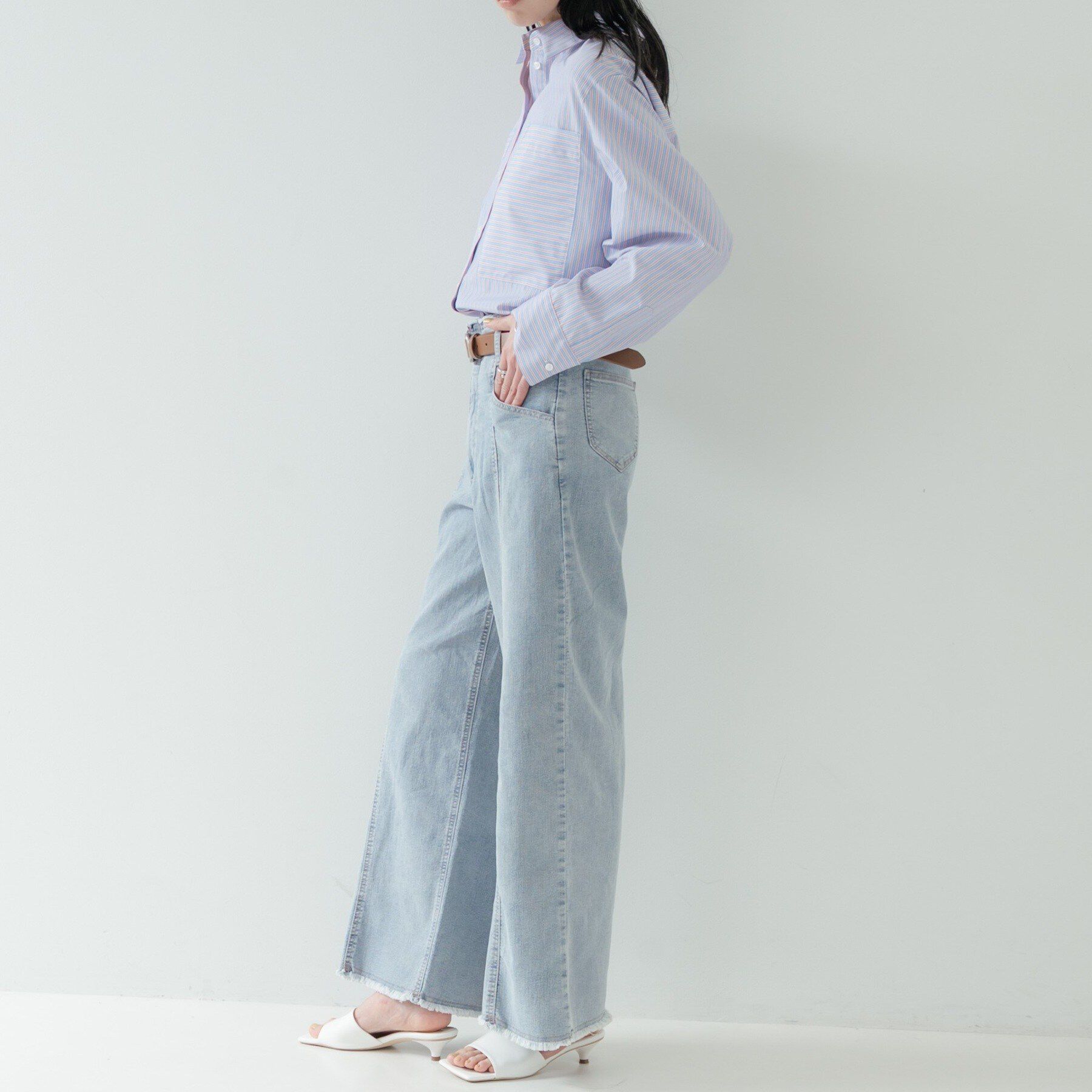 GALLEST「ハイウエストカットオフデニム」|デニム|