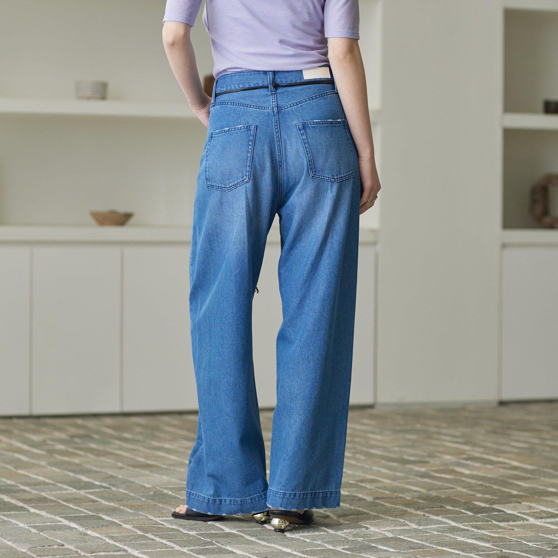 GALLEST「ハイライズワイドデニム」|デニム|