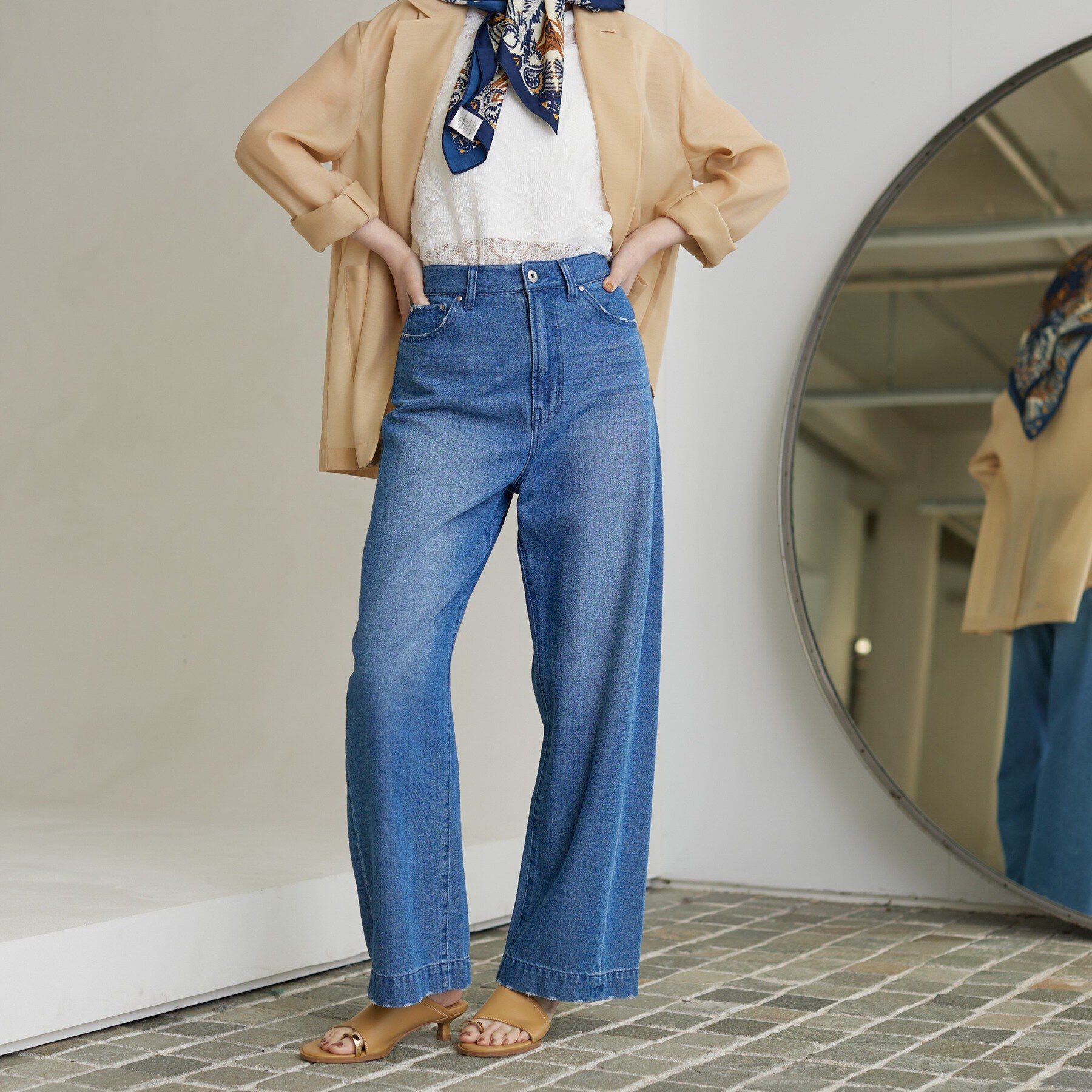 GALLEST「ハイライズワイドデニム」|デニム|