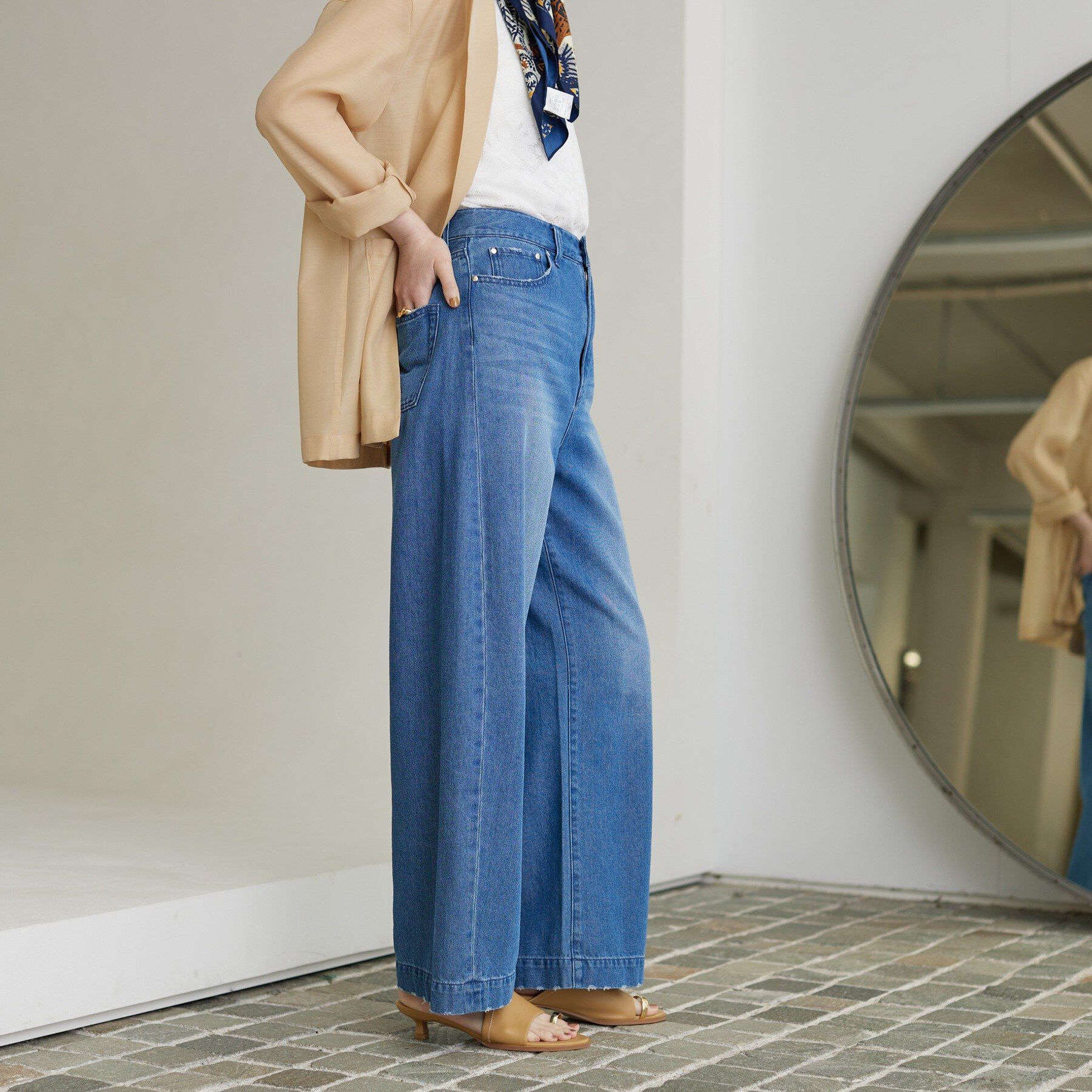 GALLEST「ハイライズワイドデニム」|デニム|