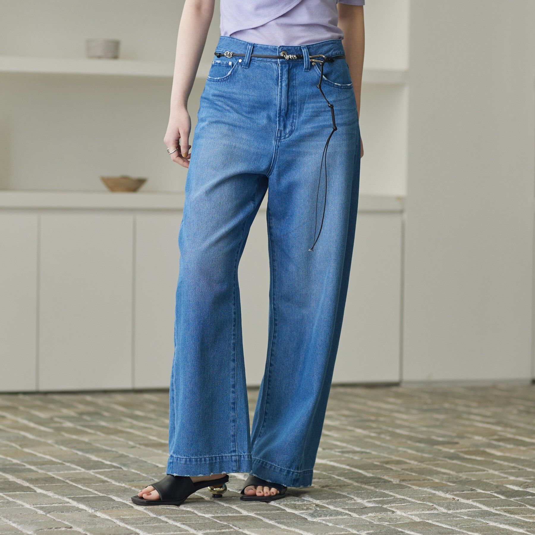 GALLEST「ハイライズワイドデニム」|デニム|