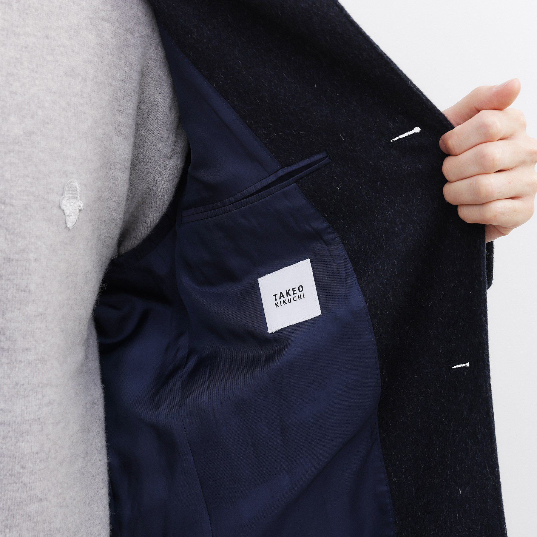 TAKEO KIKUCHI「カシミヤブレンド ビーバー調ステンカラーコート」|ステンカラーコート|