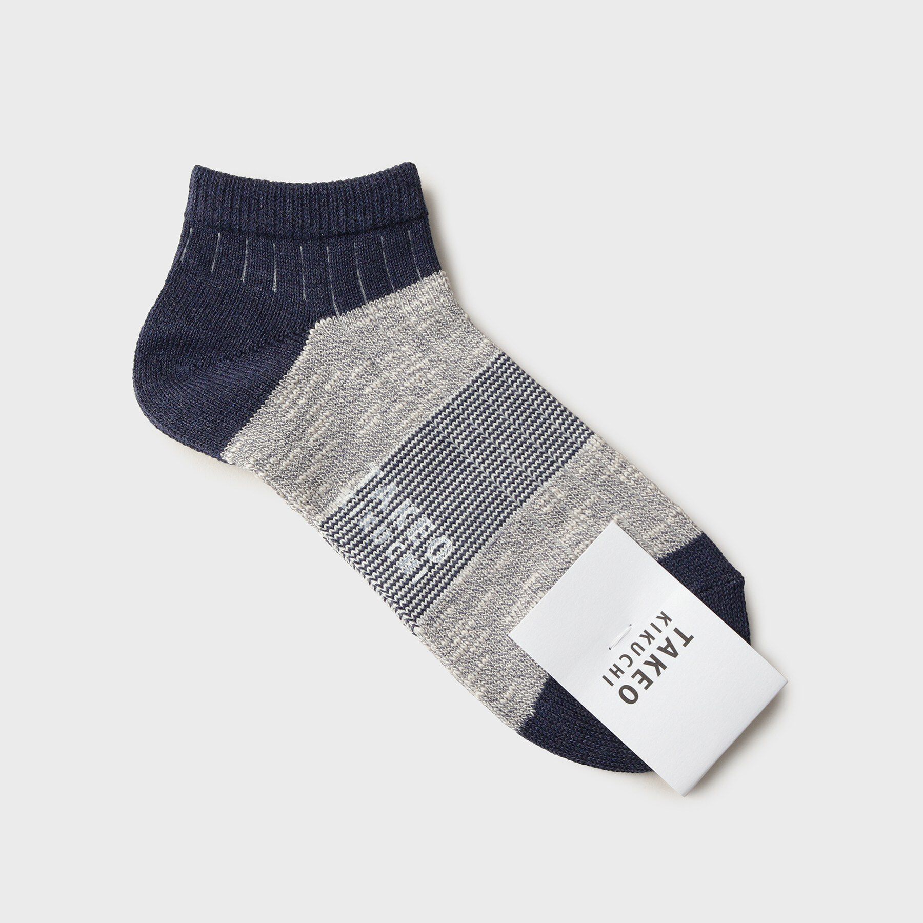 TAKEO KIKUCHI「異素材切り替えショートソックス」|ソックス|ネイビー(094)