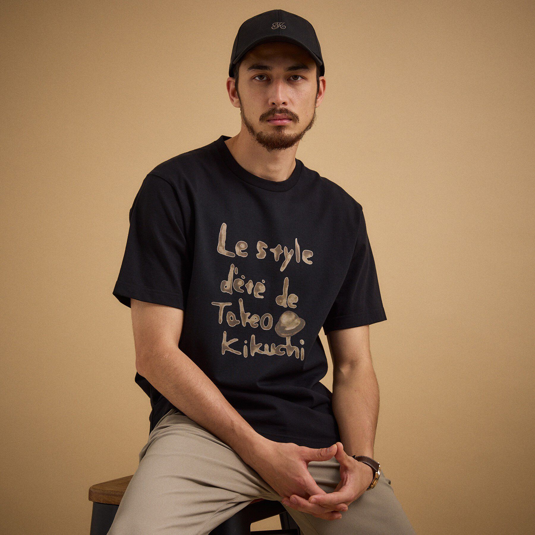 TAKEO KIKUCHI「ペイントロゴTシャツ」|Tシャツ・カットソー|ブラック(019)