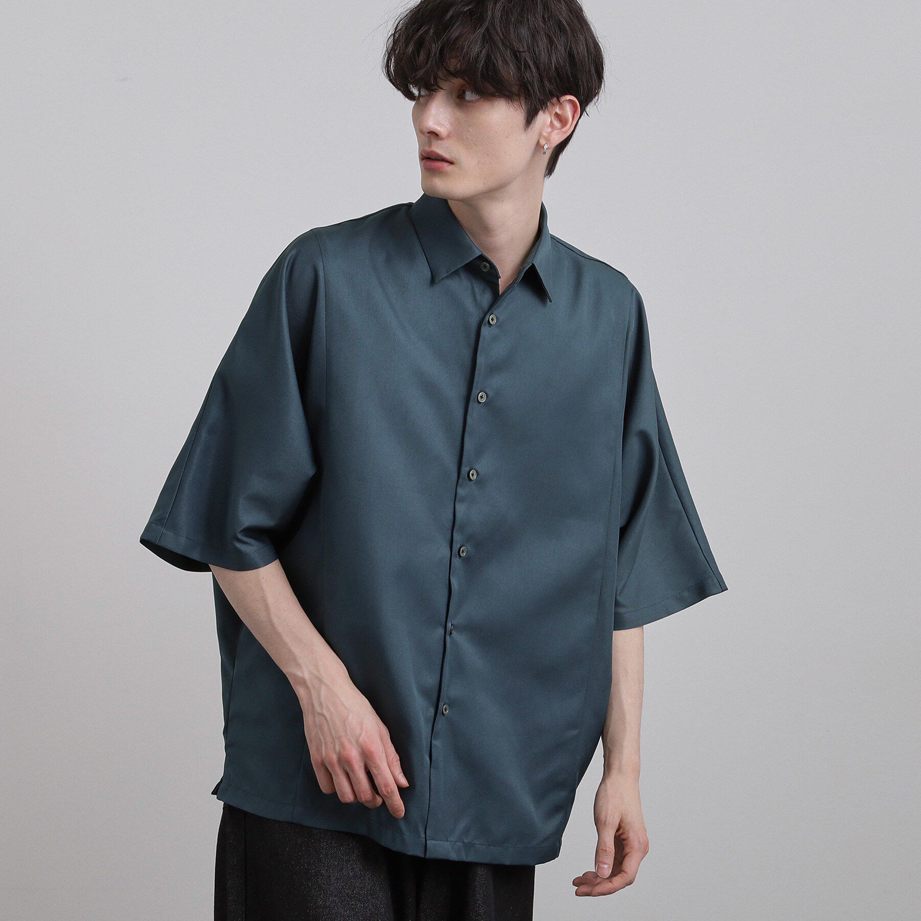 tk.TAKEO KIKUCHI「ドルマン半袖シャツ」|シャツ・ブラウス|ブルー(093)