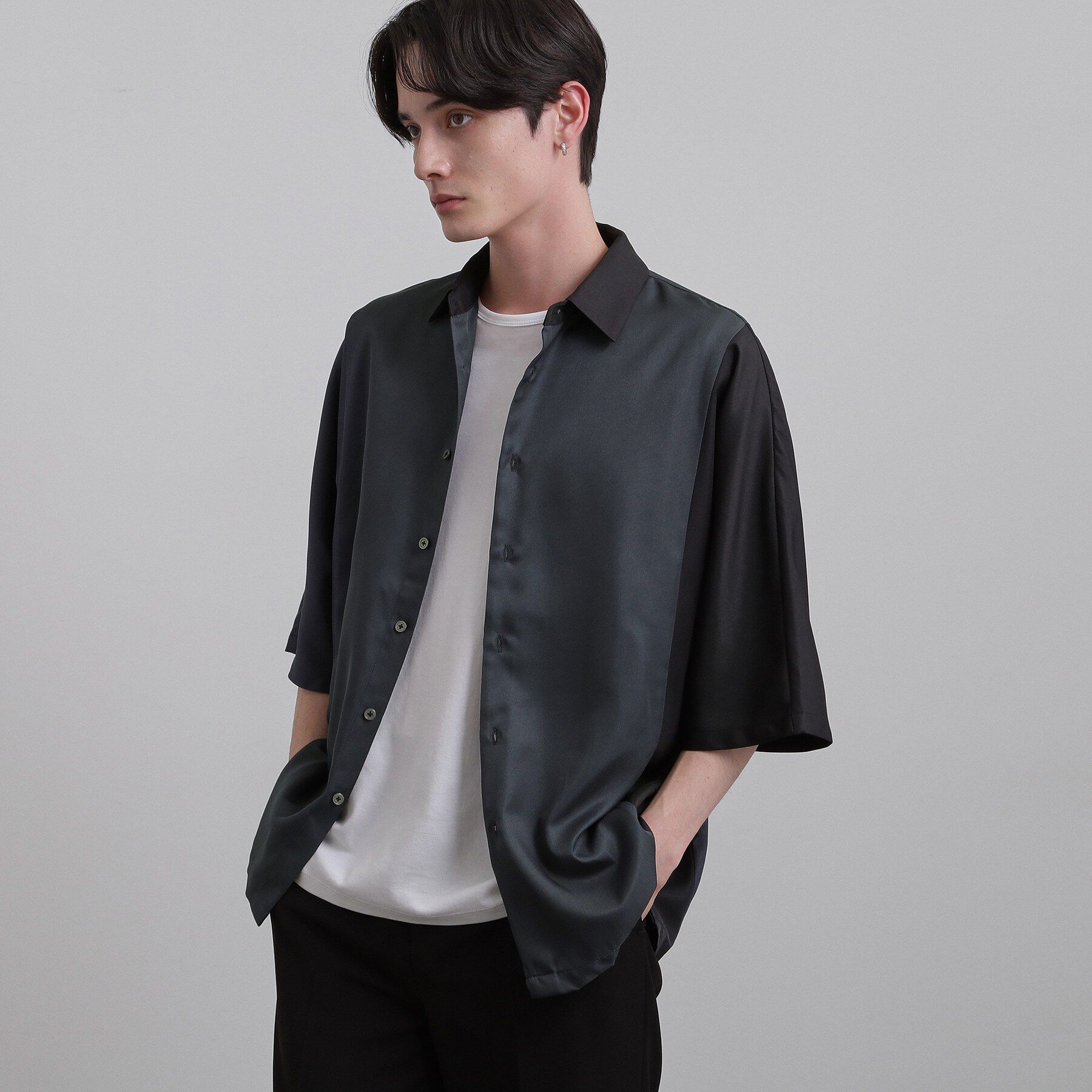 tk.TAKEO KIKUCHI「ドルマン半袖シャツ」|シャツ・ブラウス|チャコールグレー(5