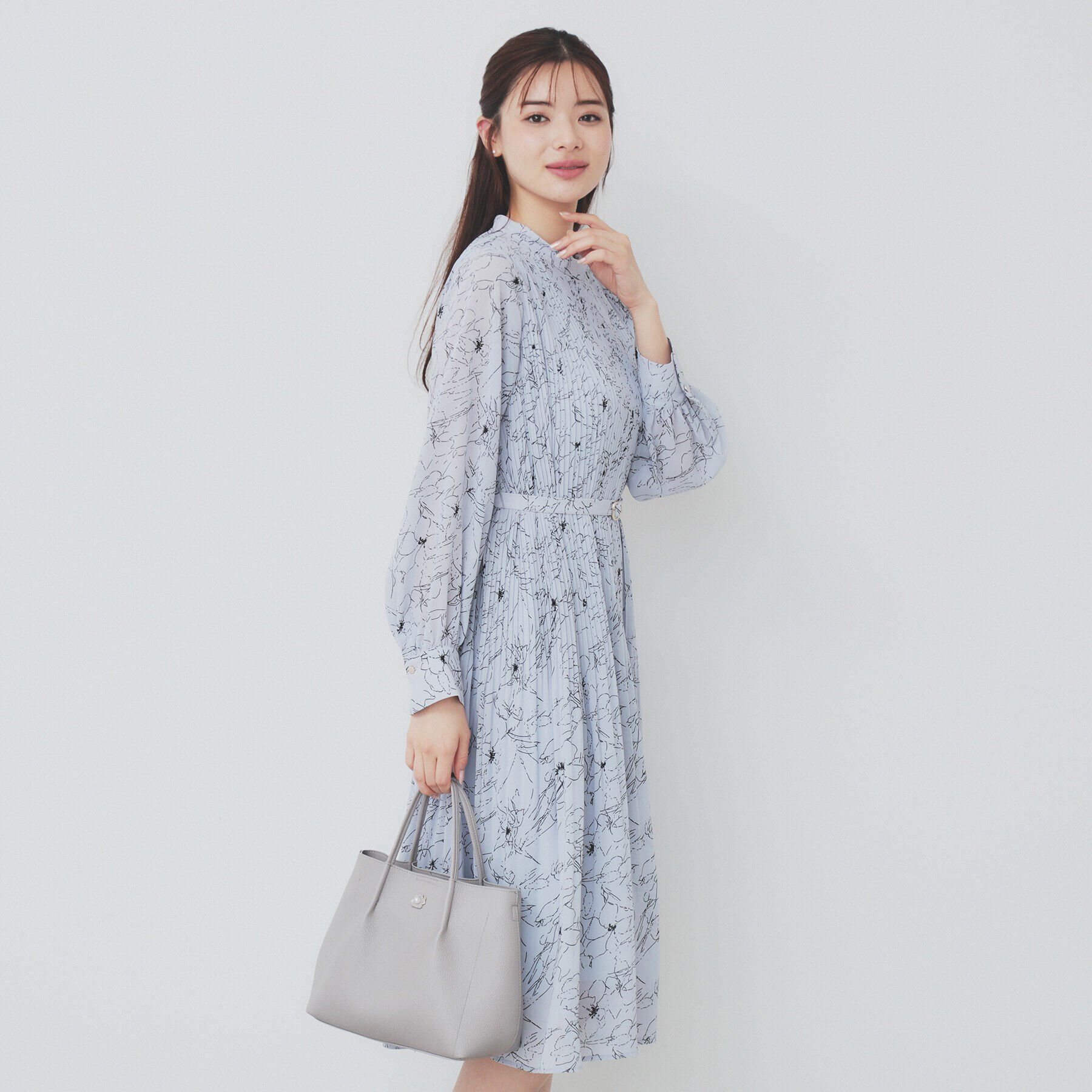 index「ベルト付きプリーツフレアワンピース【洗濯機洗い可/防シワ】」|ワンピース|