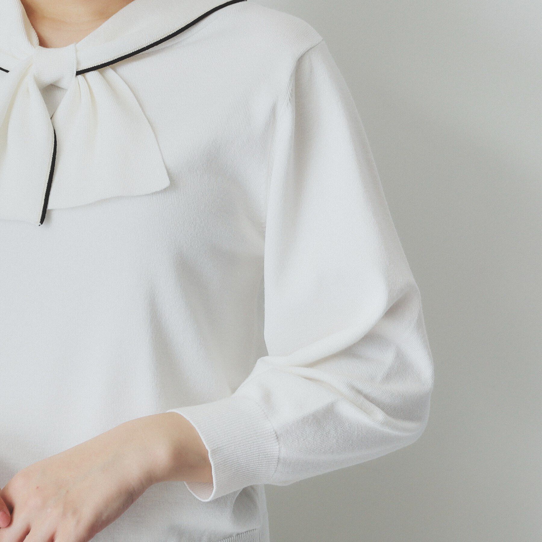 index「ロールカラーボウタイニット【洗濯機洗い可】」|ニット・セーター|