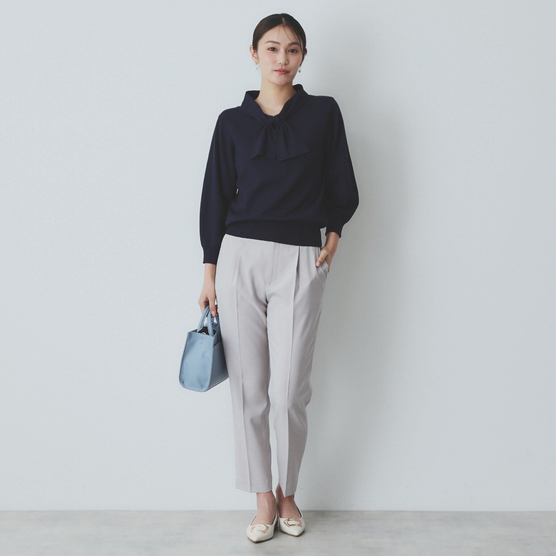 index「ロールカラーボウタイニット【洗濯機洗い可】」|ニット・セーター|