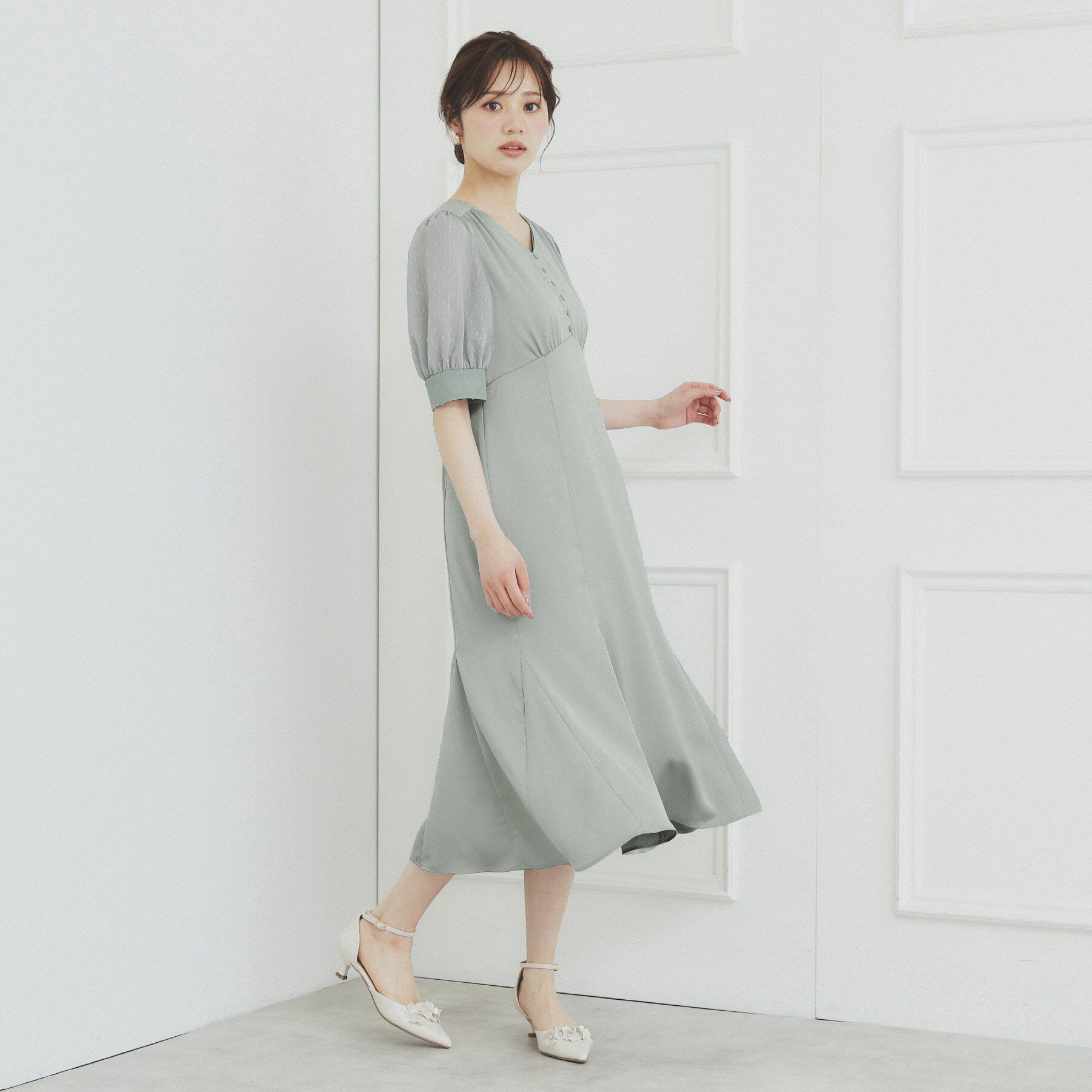 index「マーメイドサテンワンピース【洗濯機洗い可/イージーアイロン】」|ワンピース|